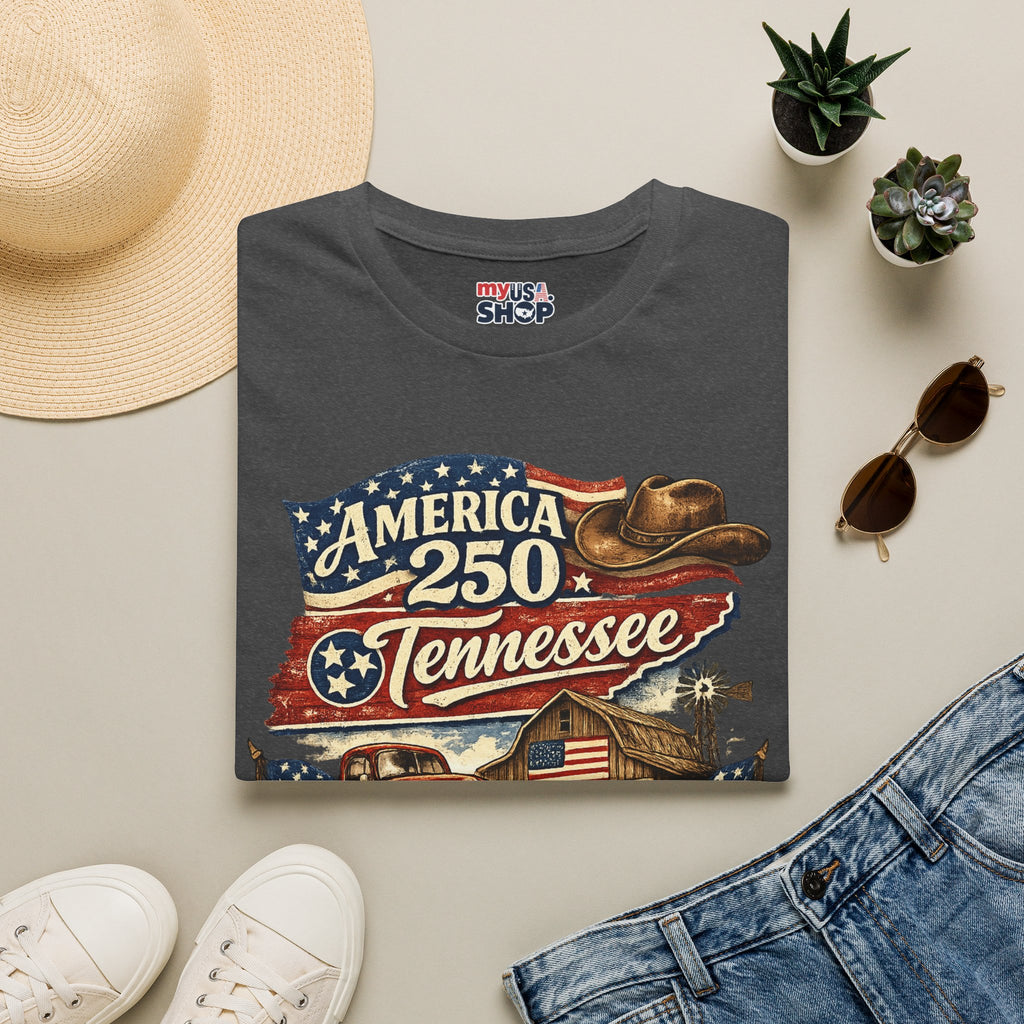 America 250 Tennessee T-Shirt — Celebrating Faith Freedom Heritage Graphic Tee