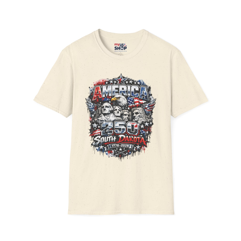 America 250 South Dakota Shirt — Patriotic Eagle & Mount Rushmore Graphic Tee