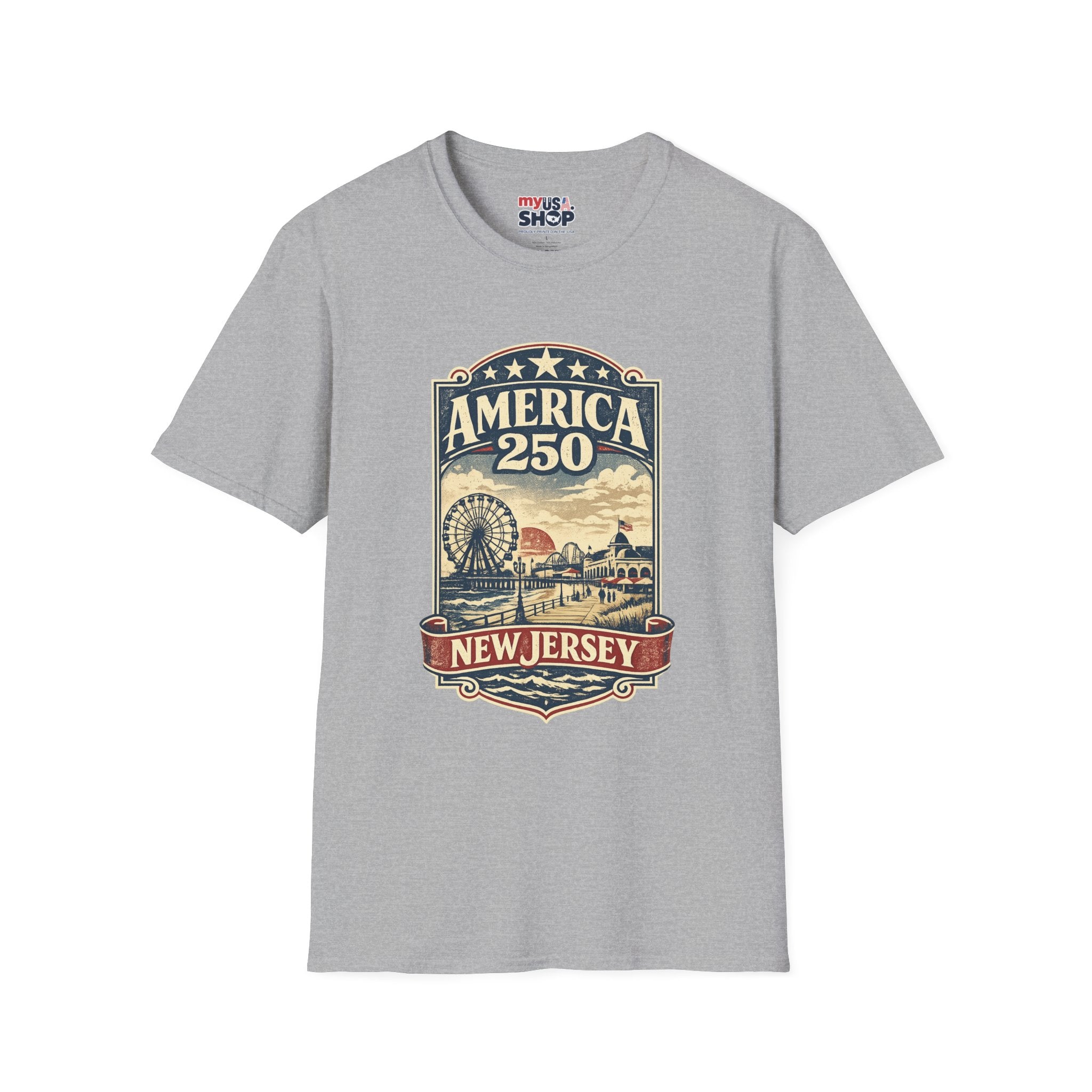 America 250 New Jersey Vintage Patriotic Graphic
