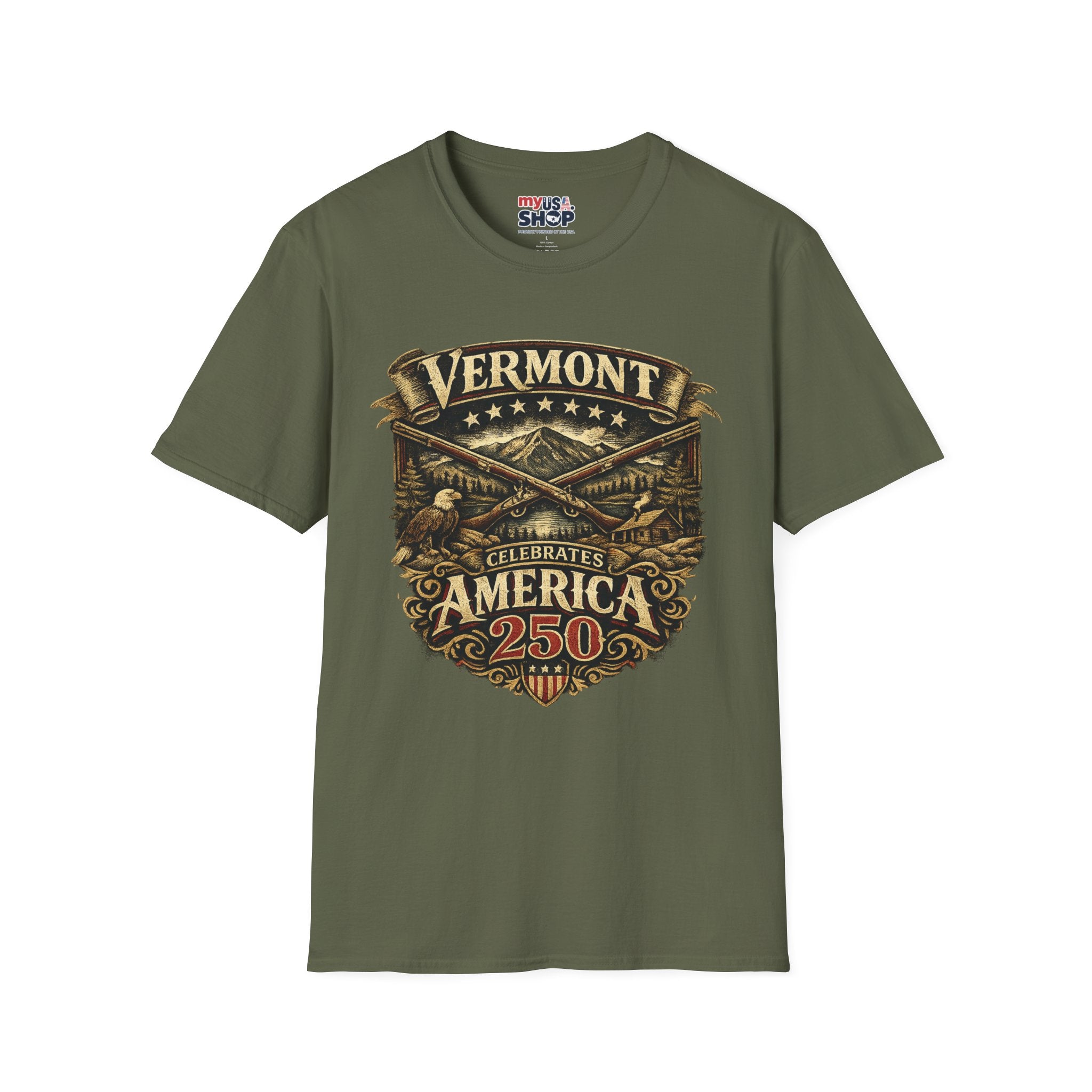 America 250 – Vermont Freedom Heritage Vintage Tee Design