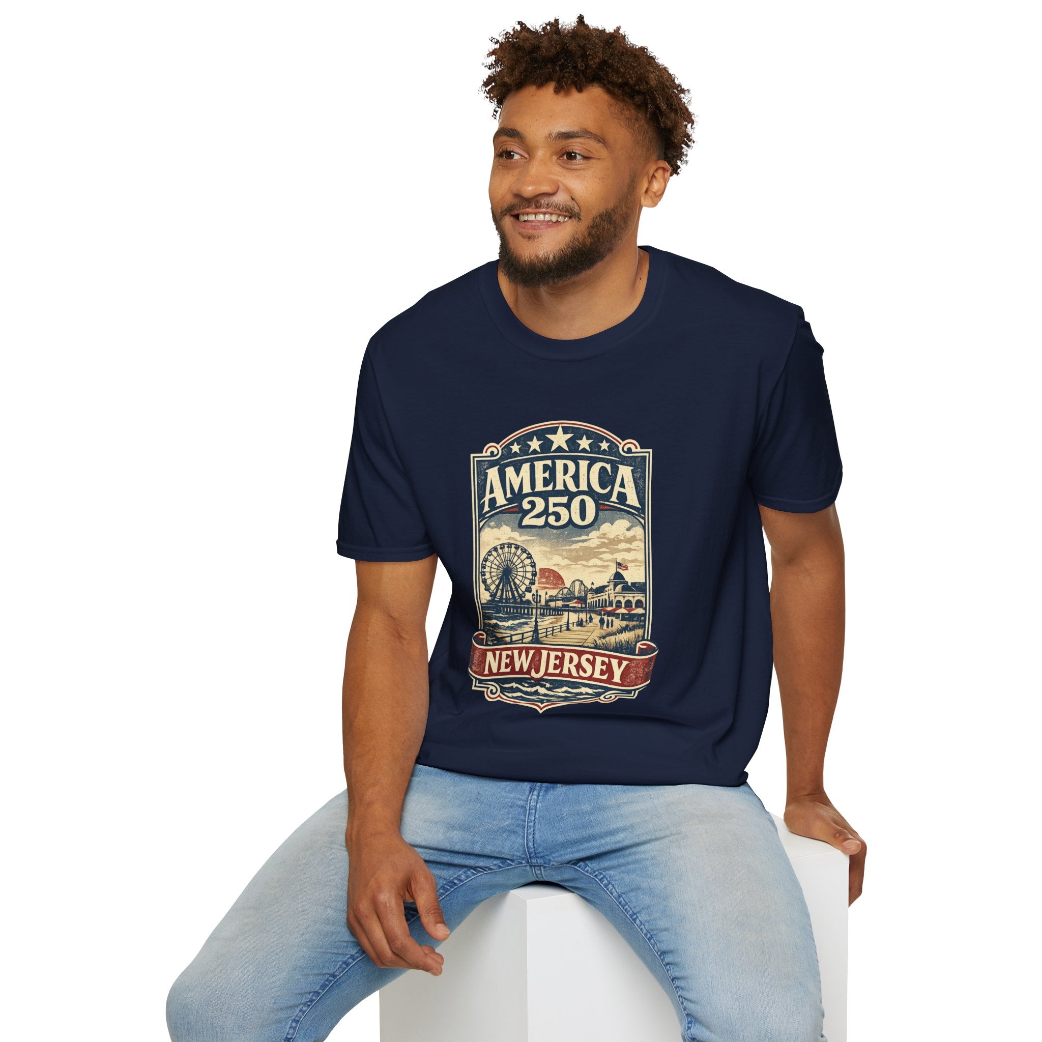 America 250 New Jersey Vintage Patriotic Graphic