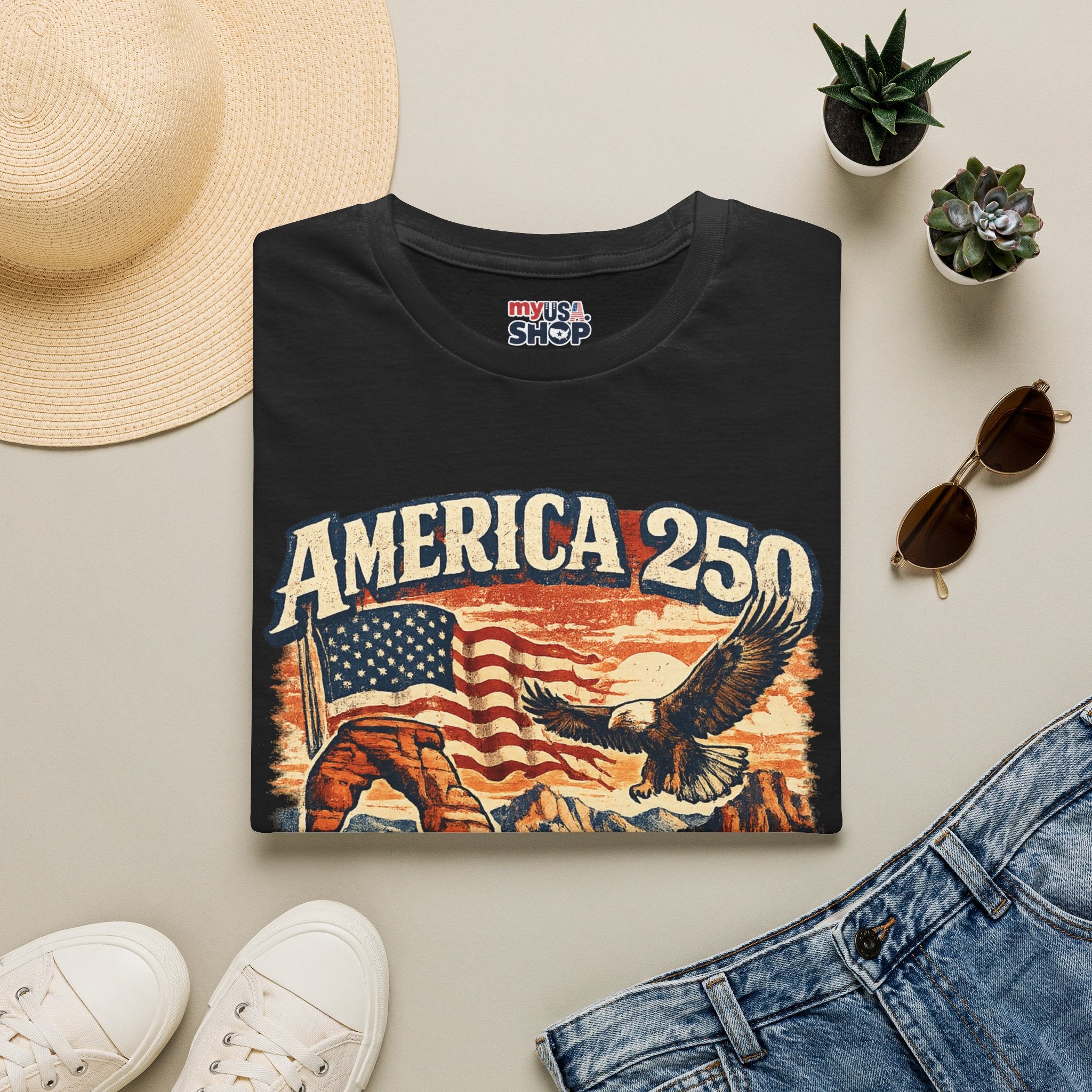 America 250 Utah T‑Shirt — Vintage Patriotic Eagle & Flag Tee