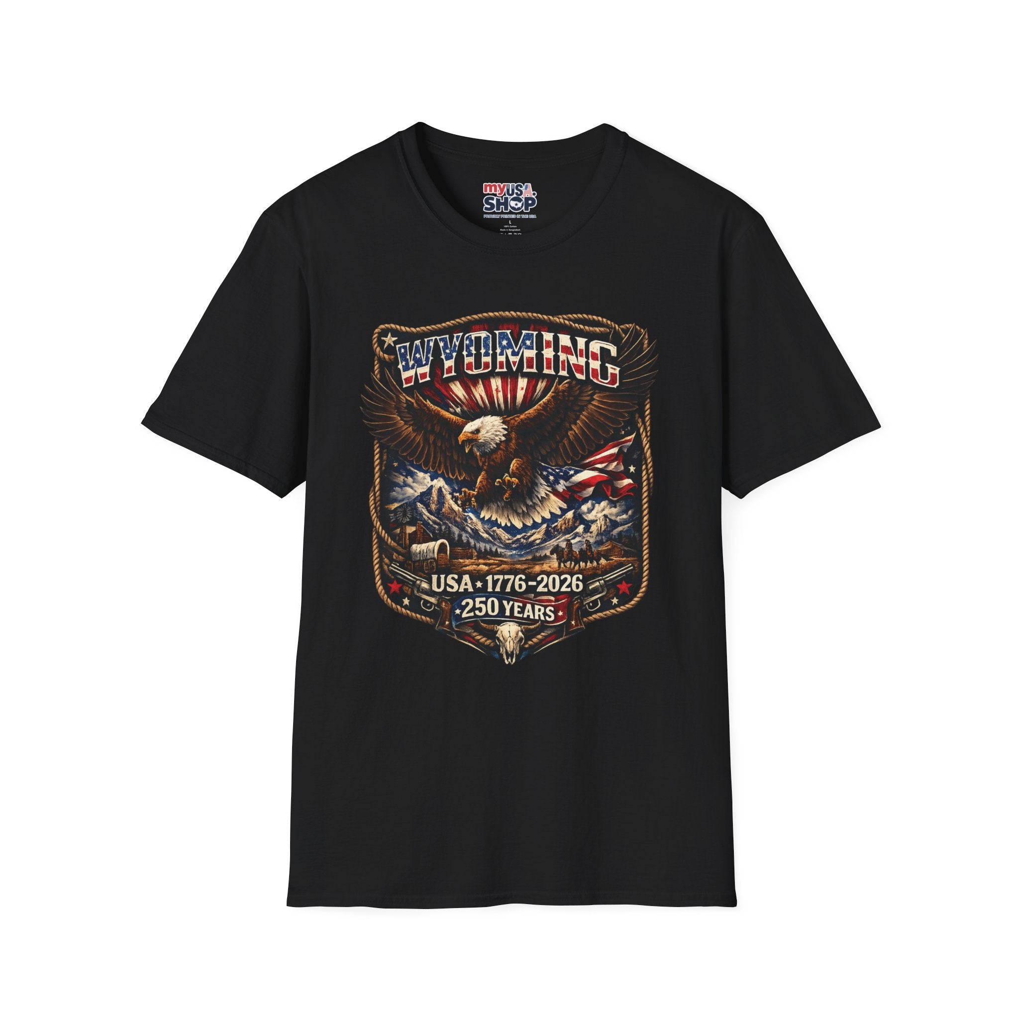 Wyoming Eagle T-Shirt — Patriotic America 250th Anniversary Graphic Tee