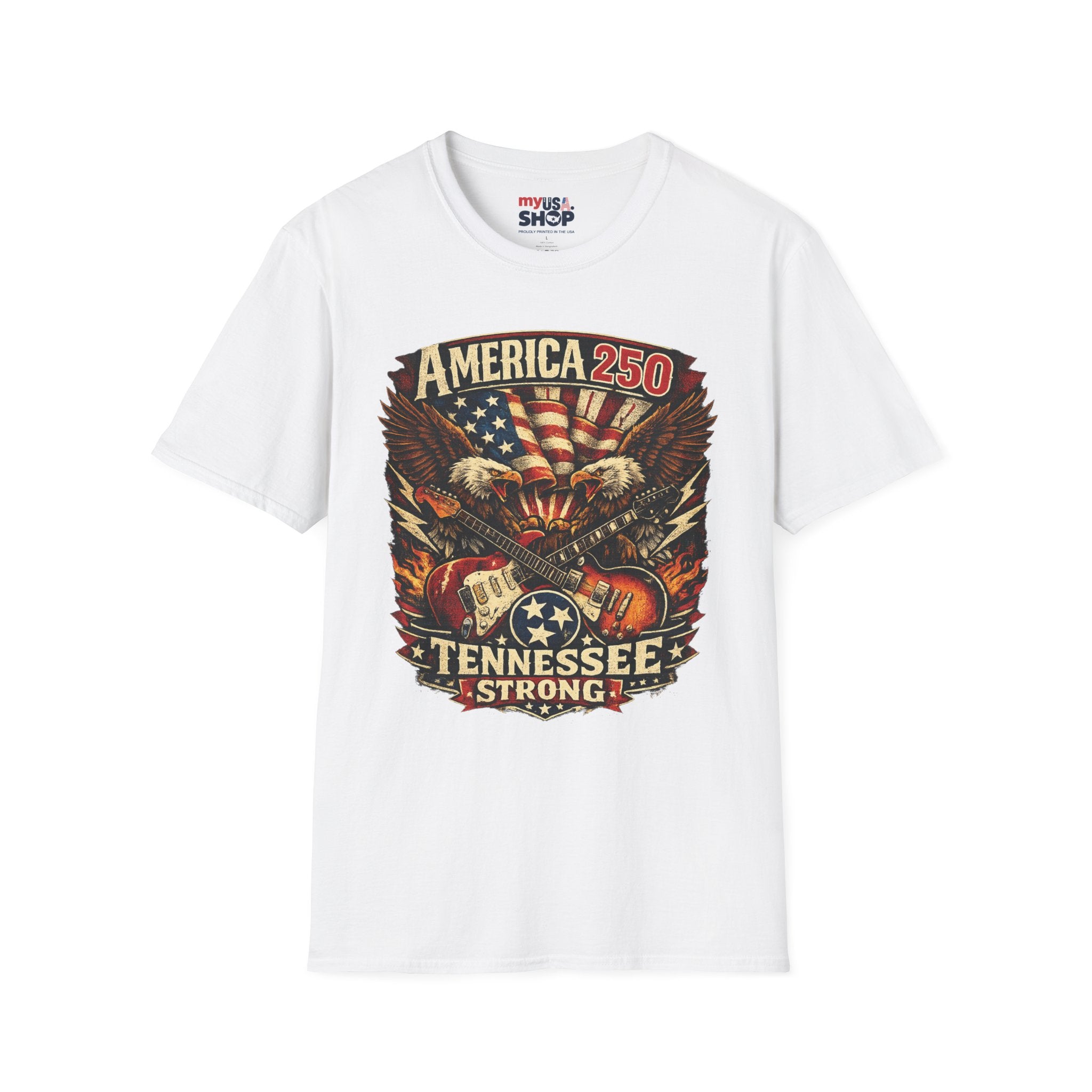America 250 Tennessee Shirt — Tennessee Strong Patriotic Music Graphic Tee