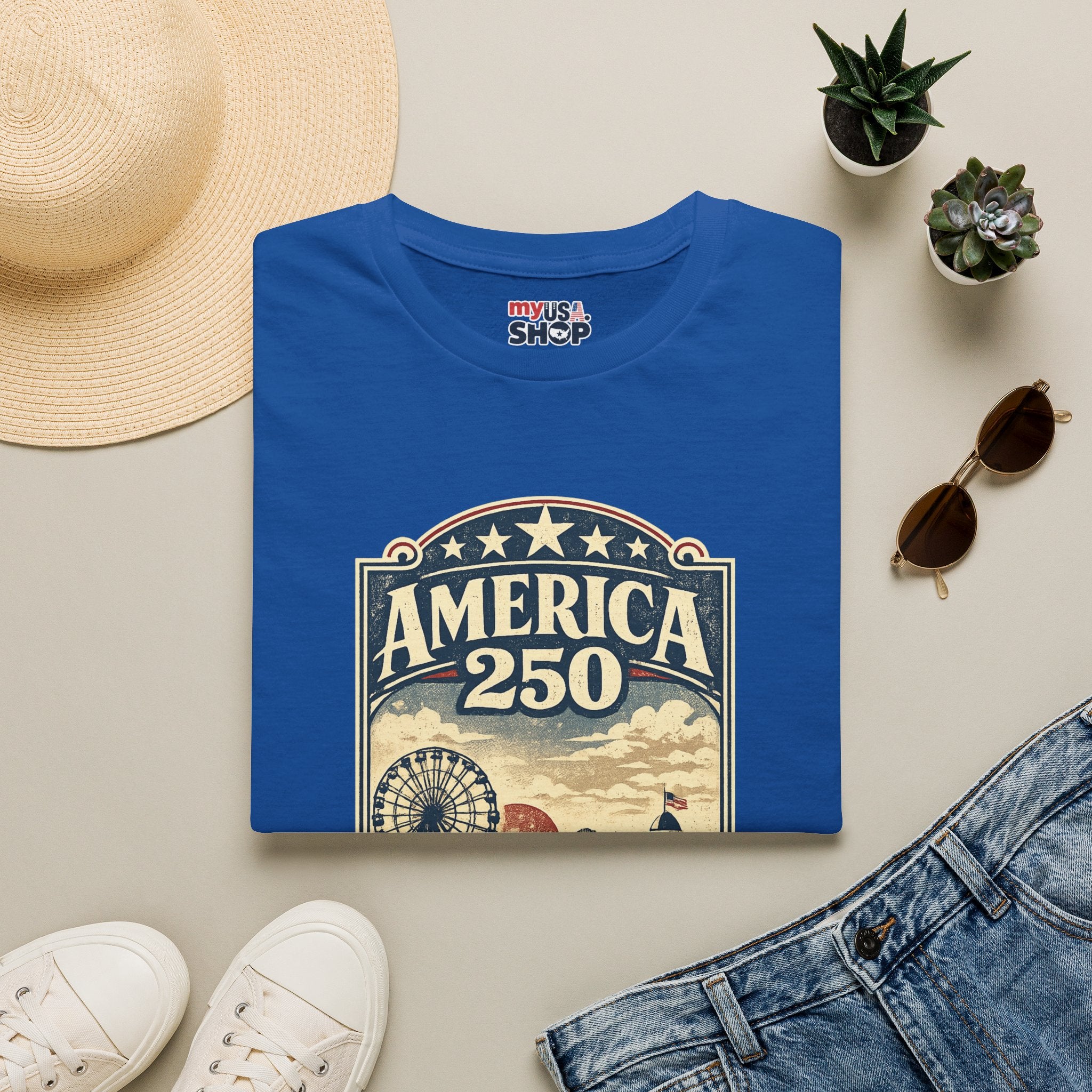 America 250 New Jersey Vintage Patriotic Graphic