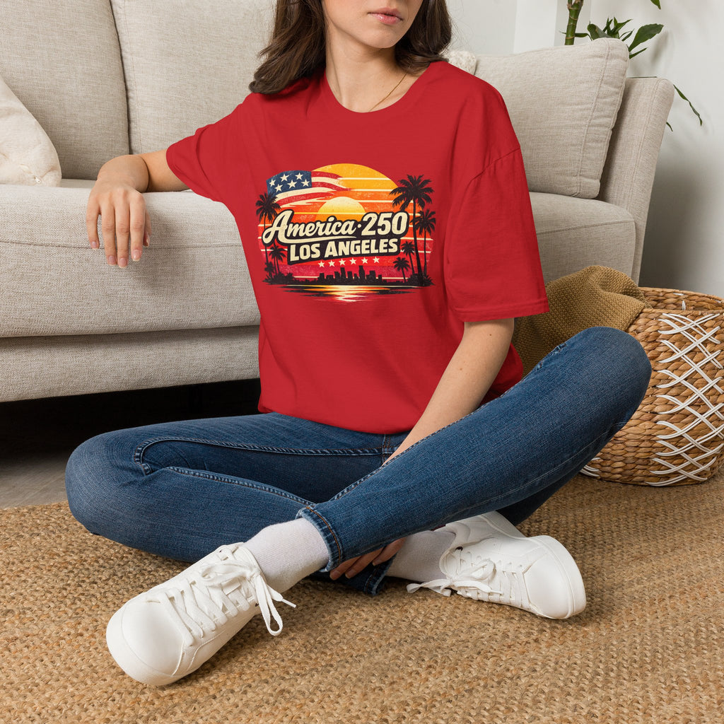 America 250 Los Angeles Retro Sunset California Tee