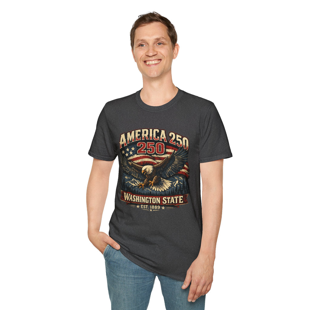 America 250 Eagle T-Shirt — Washington State Patriotic Tee