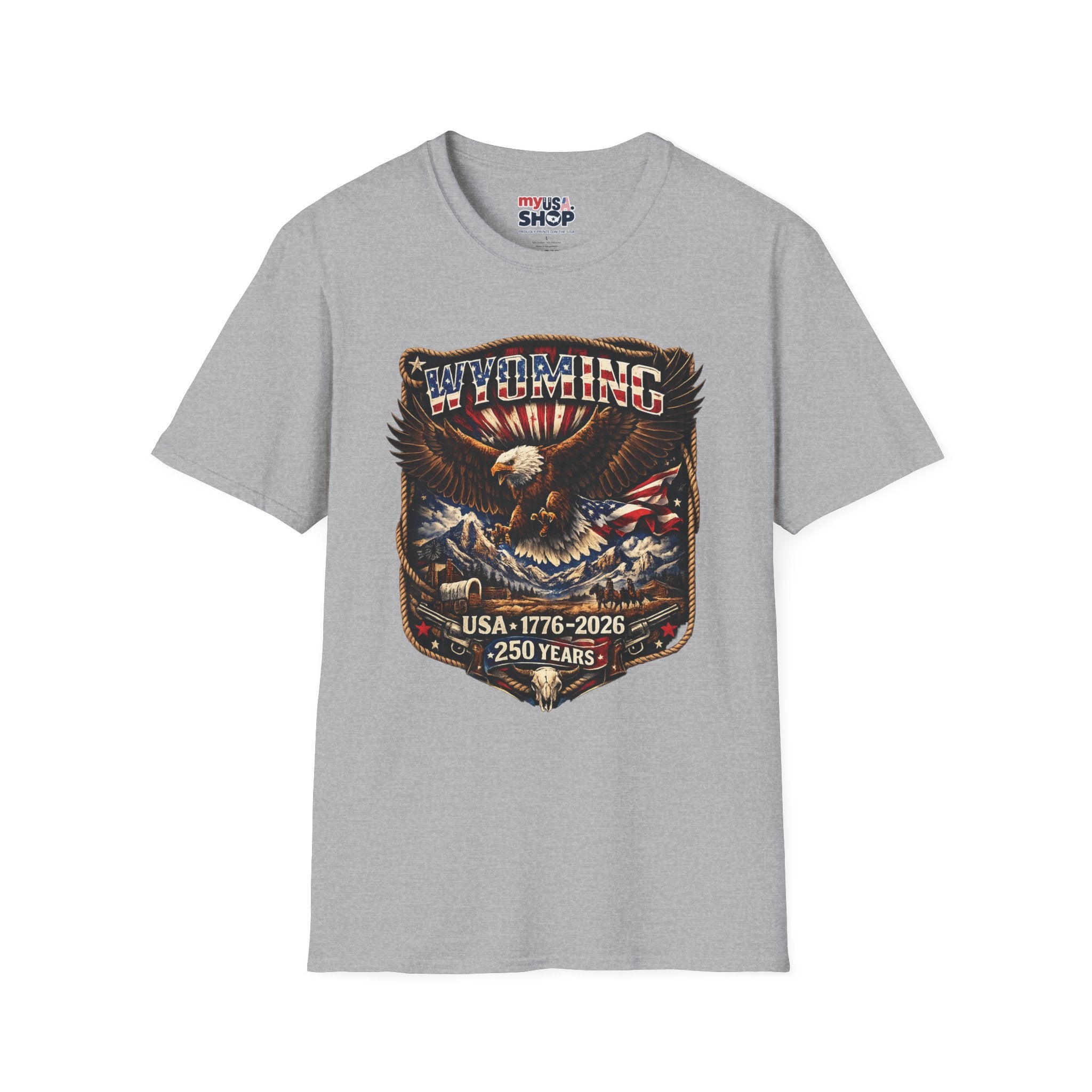 Wyoming Eagle T-Shirt — Patriotic America 250th Anniversary Graphic Tee
