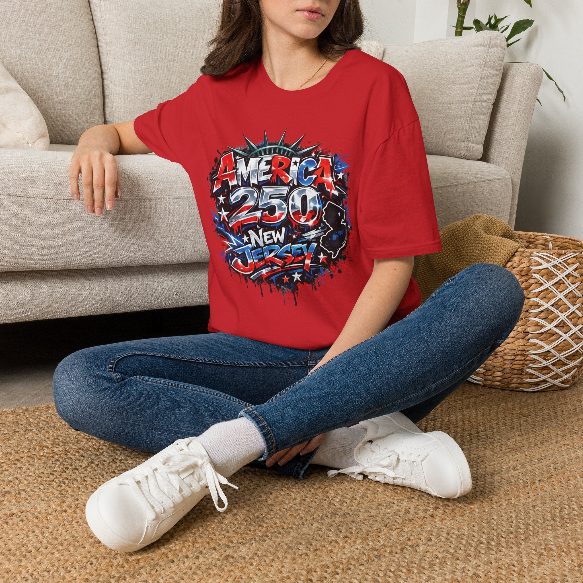 America 250 T-Shirt — New Jersey Patriotic USA 250th Anniversary Graphic Tee