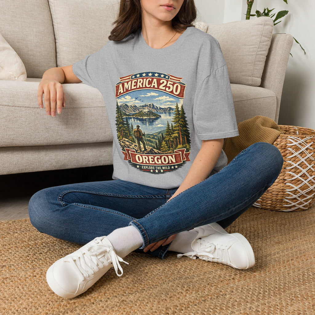America 250 X Oregon Shirt — Explore The Wild Adventure Graphic Tee