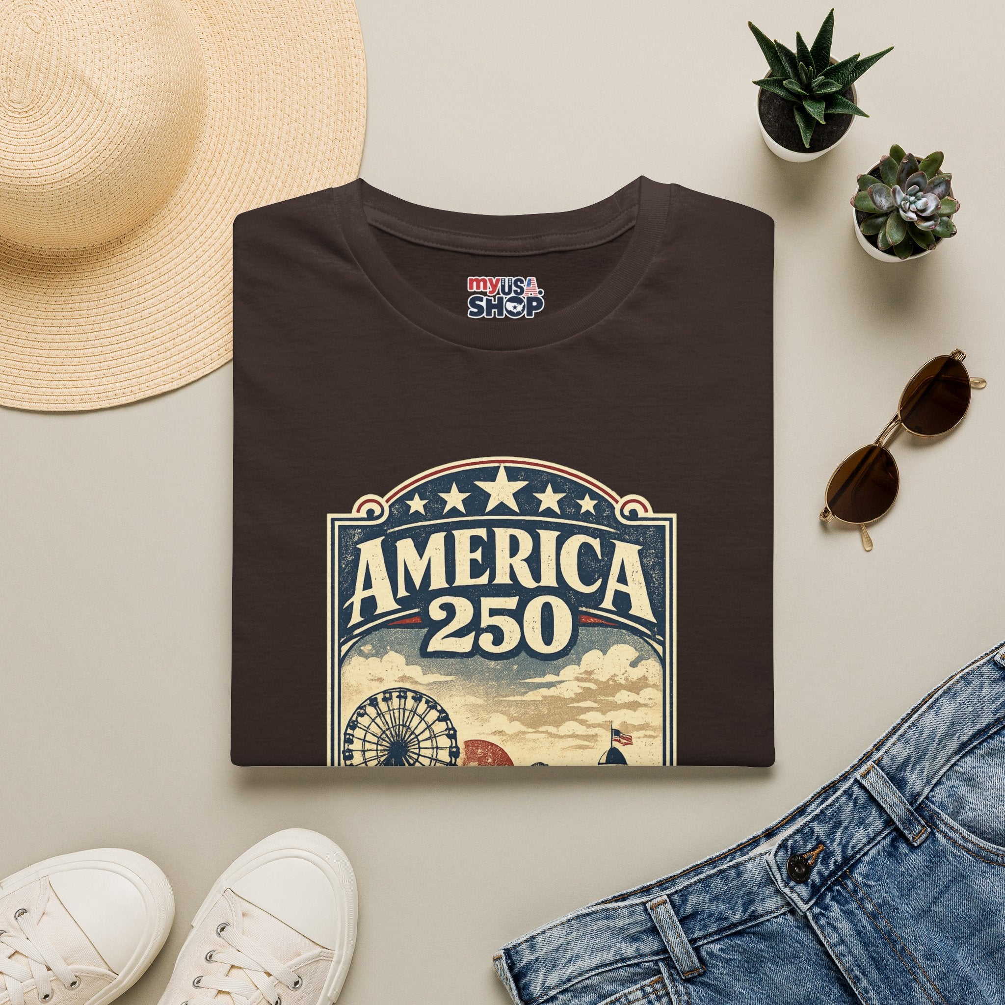 America 250 New Jersey Vintage Patriotic Graphic