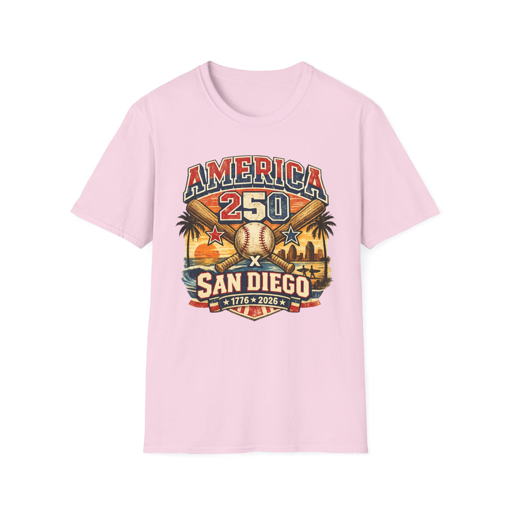 America 250 San Diego California Baseball Tee
