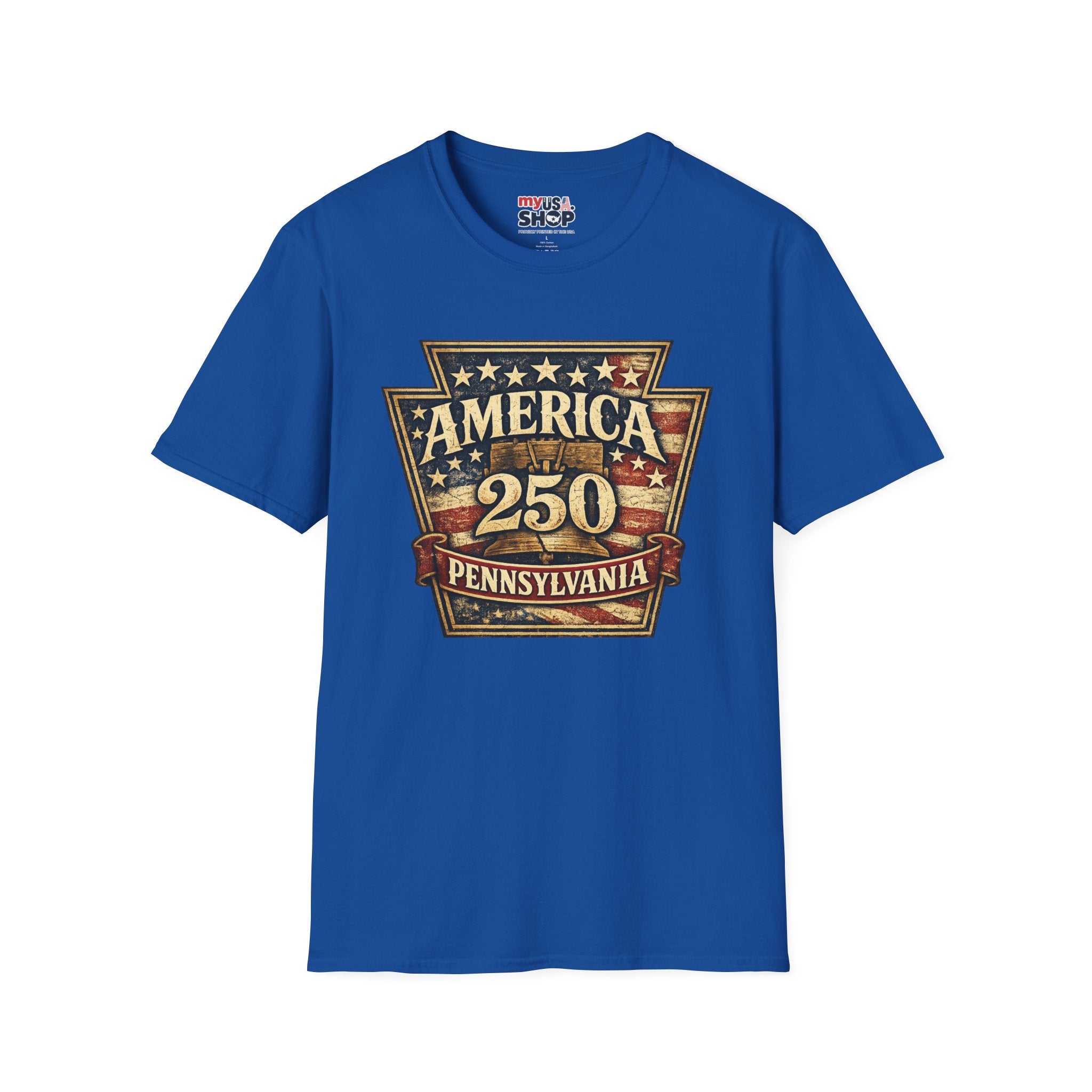 Pennsylvania America 250 Shirt — Keystone State Vintage Badge Graphic Tee