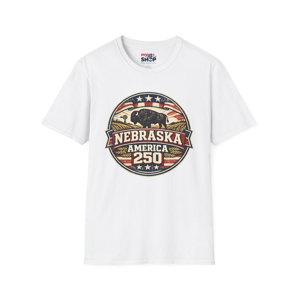 Nebraska Buffalo Retro T-Shirt — America 250 Vintage State Pride Tee