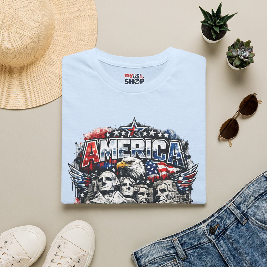 America 250 South Dakota Shirt — Patriotic Eagle & Mount Rushmore Graphic Tee