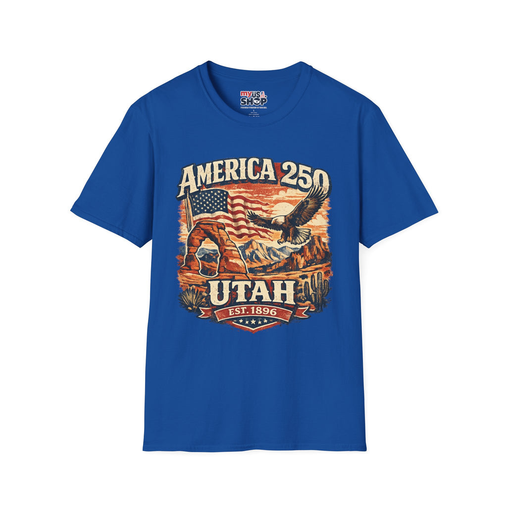 America 250 Utah T‑Shirt — Vintage Patriotic Eagle & Flag Tee