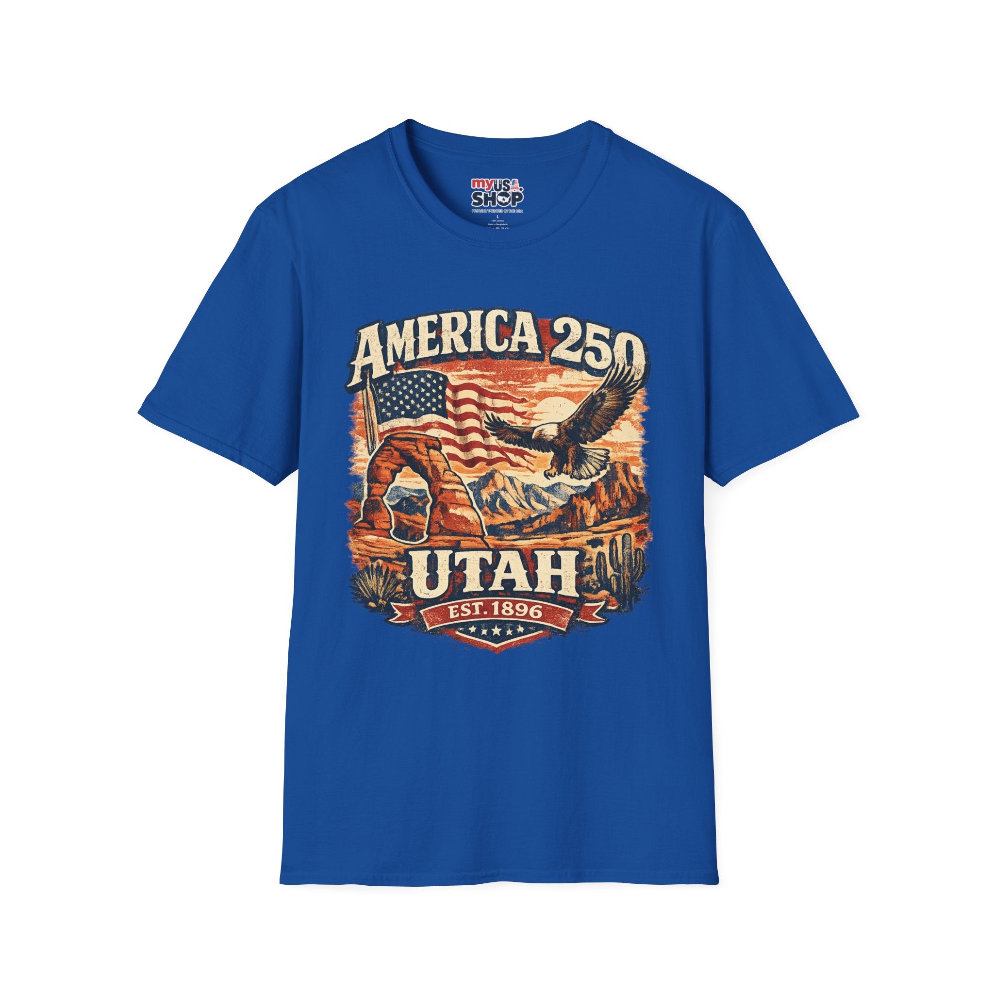 America 250 Utah T‑Shirt — Vintage Patriotic Eagle & Flag Tee