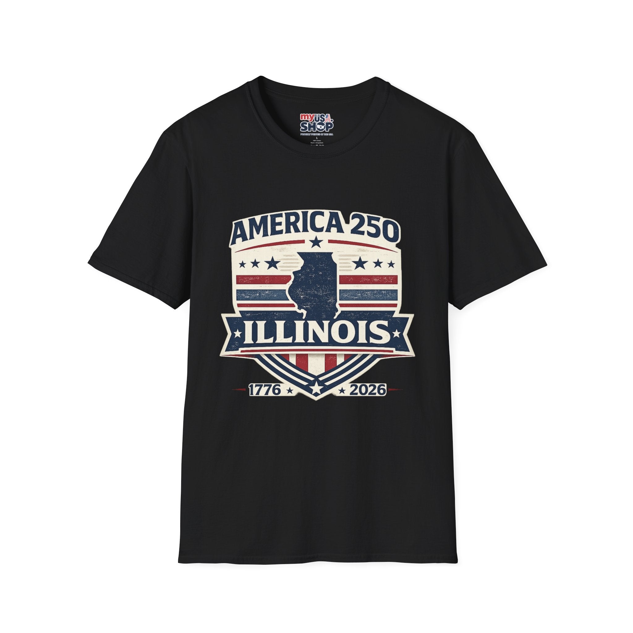 America 250 Illinois T-Shirt — 1776–2026 Bicentennial USA State Pride Tee