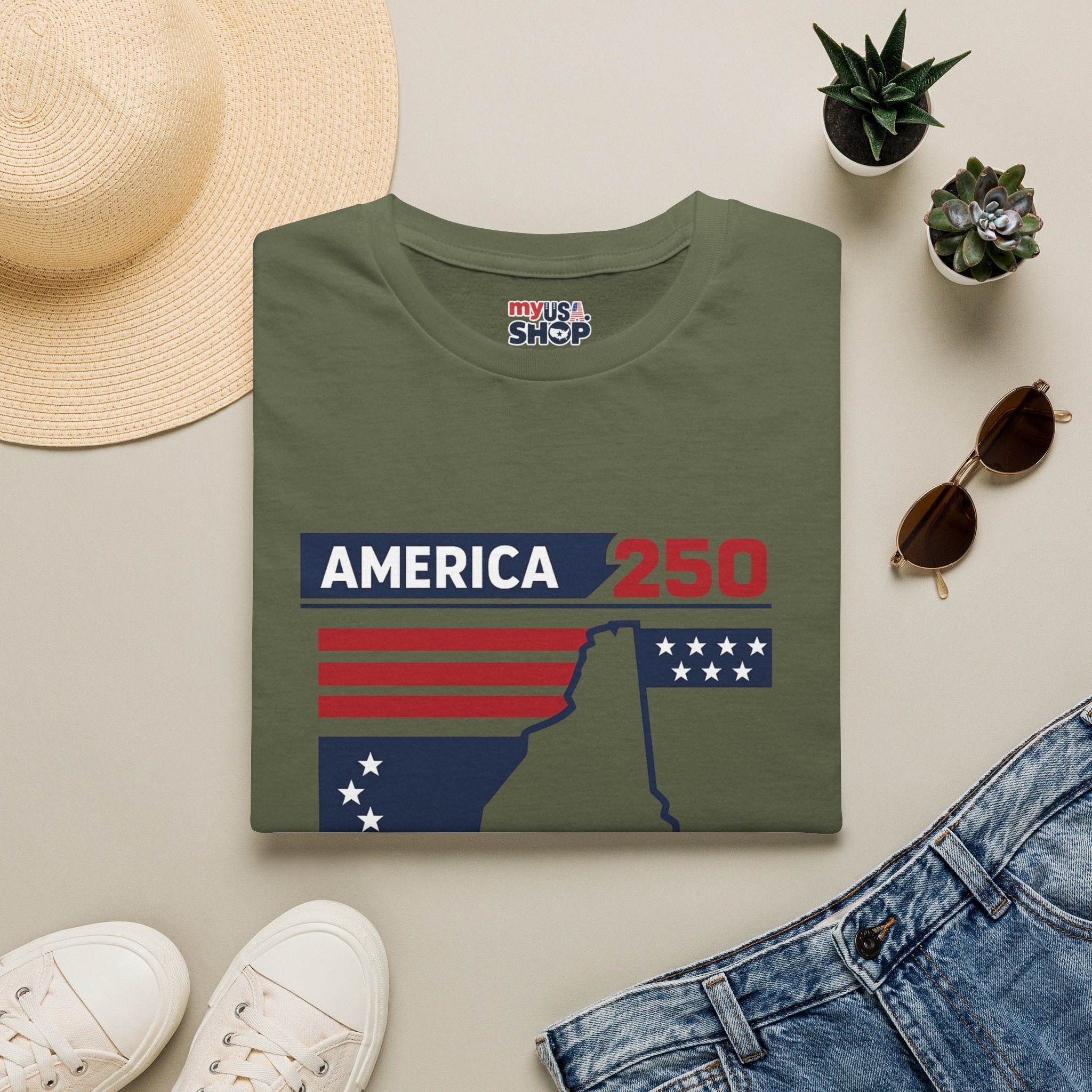 America 250 x New Hampshire Map