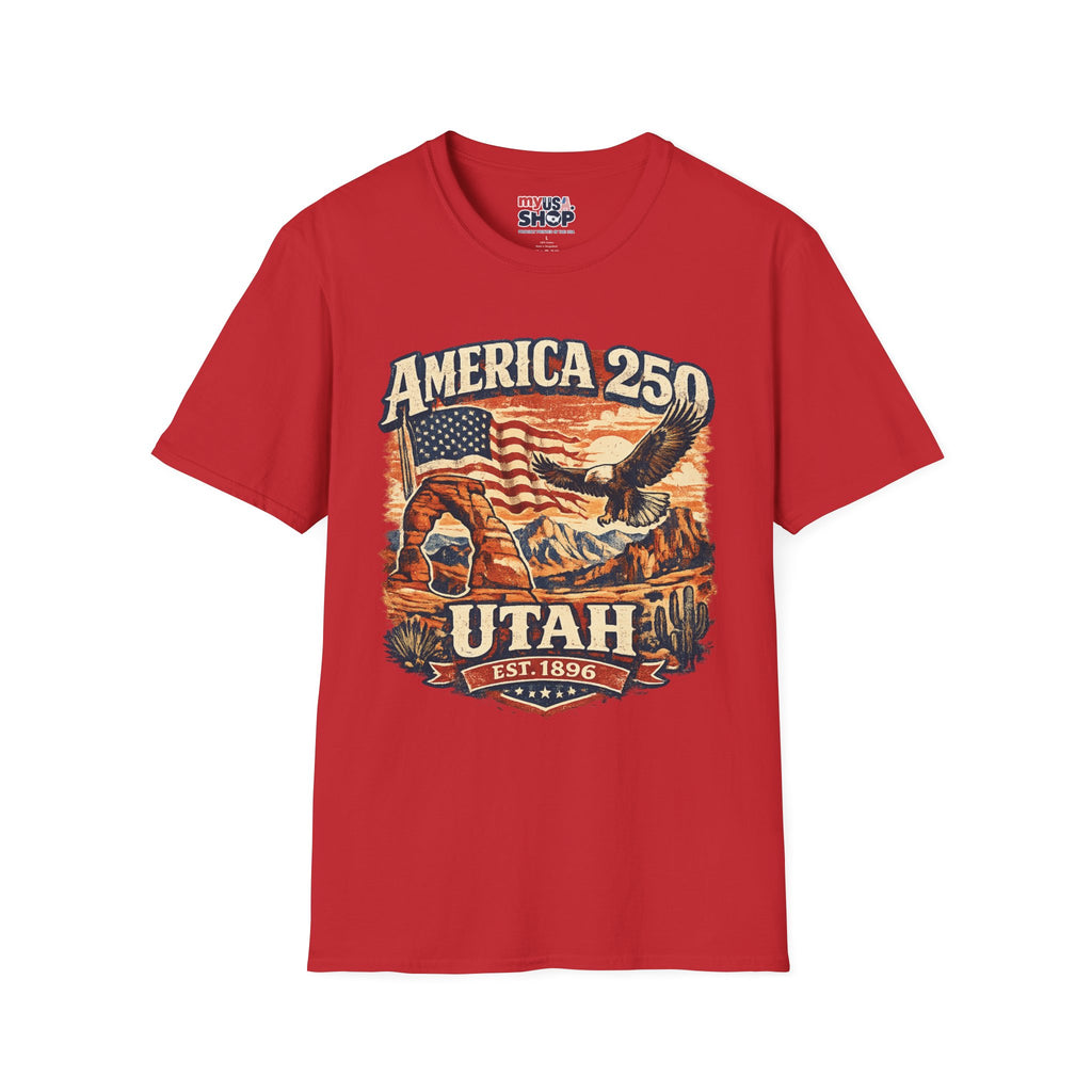 America 250 Utah T‑Shirt — Vintage Patriotic Eagle & Flag Tee