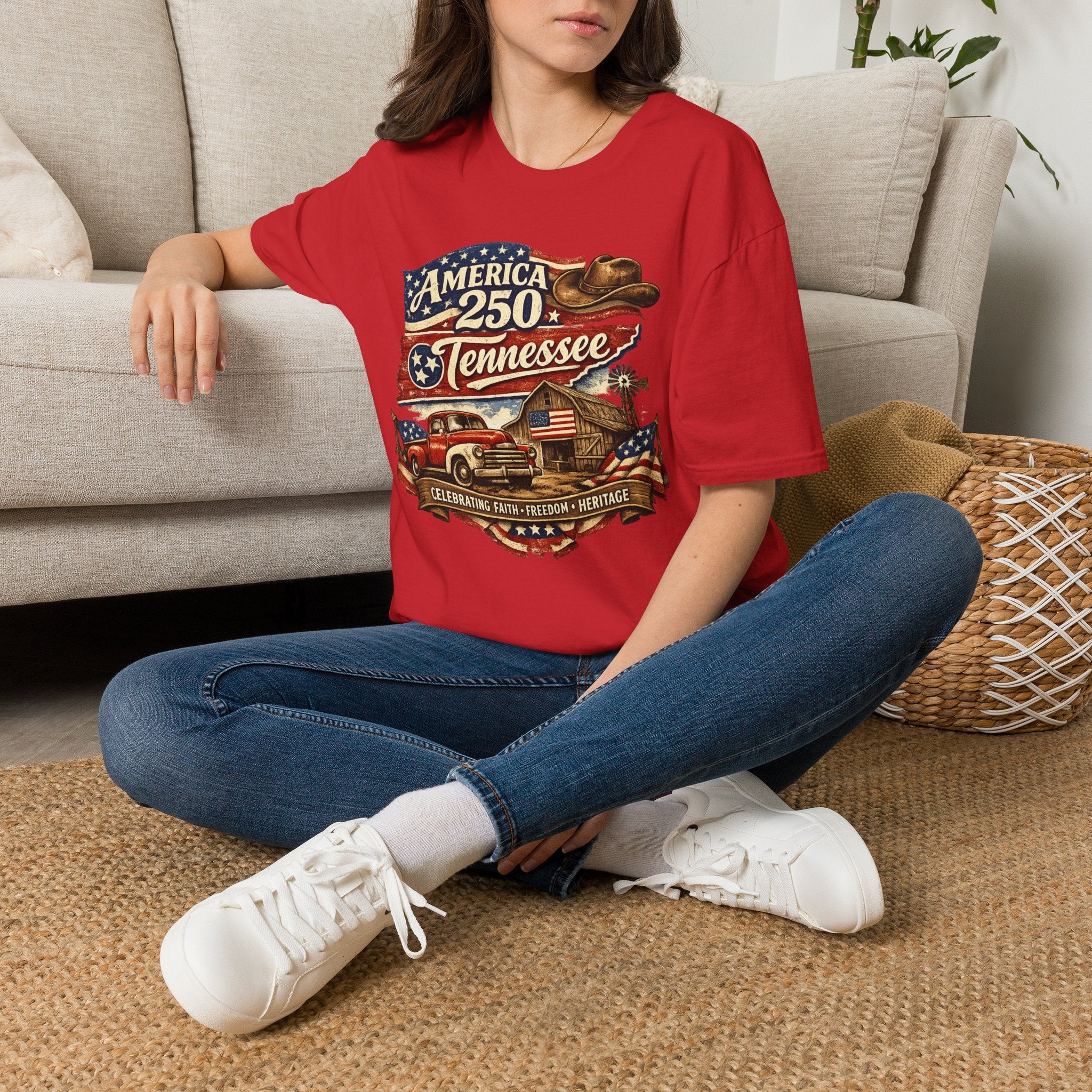 America 250 Tennessee T-Shirt — Celebrating Faith Freedom Heritage Graphic Tee