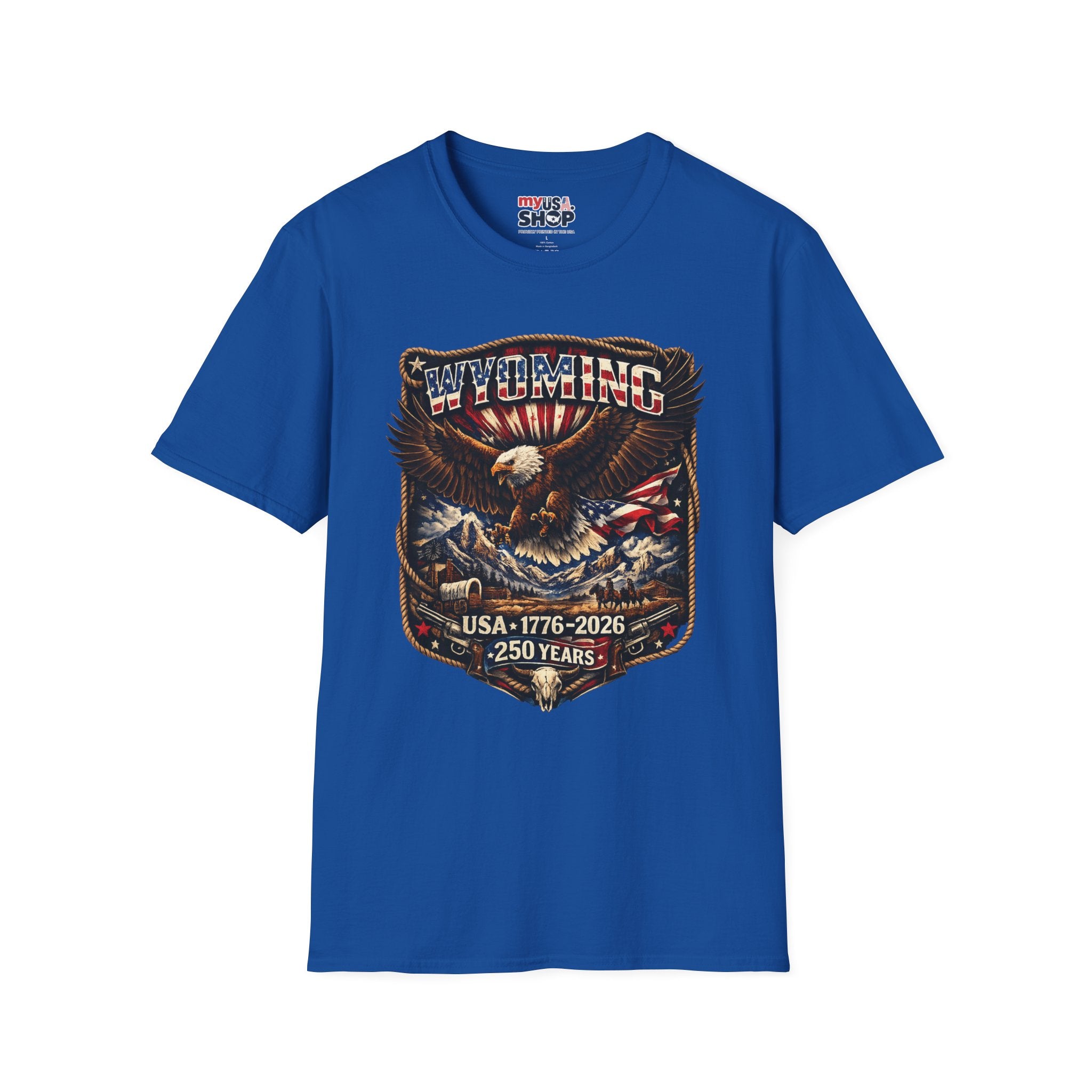 Wyoming Eagle T-Shirt — Patriotic America 250th Anniversary Graphic Tee