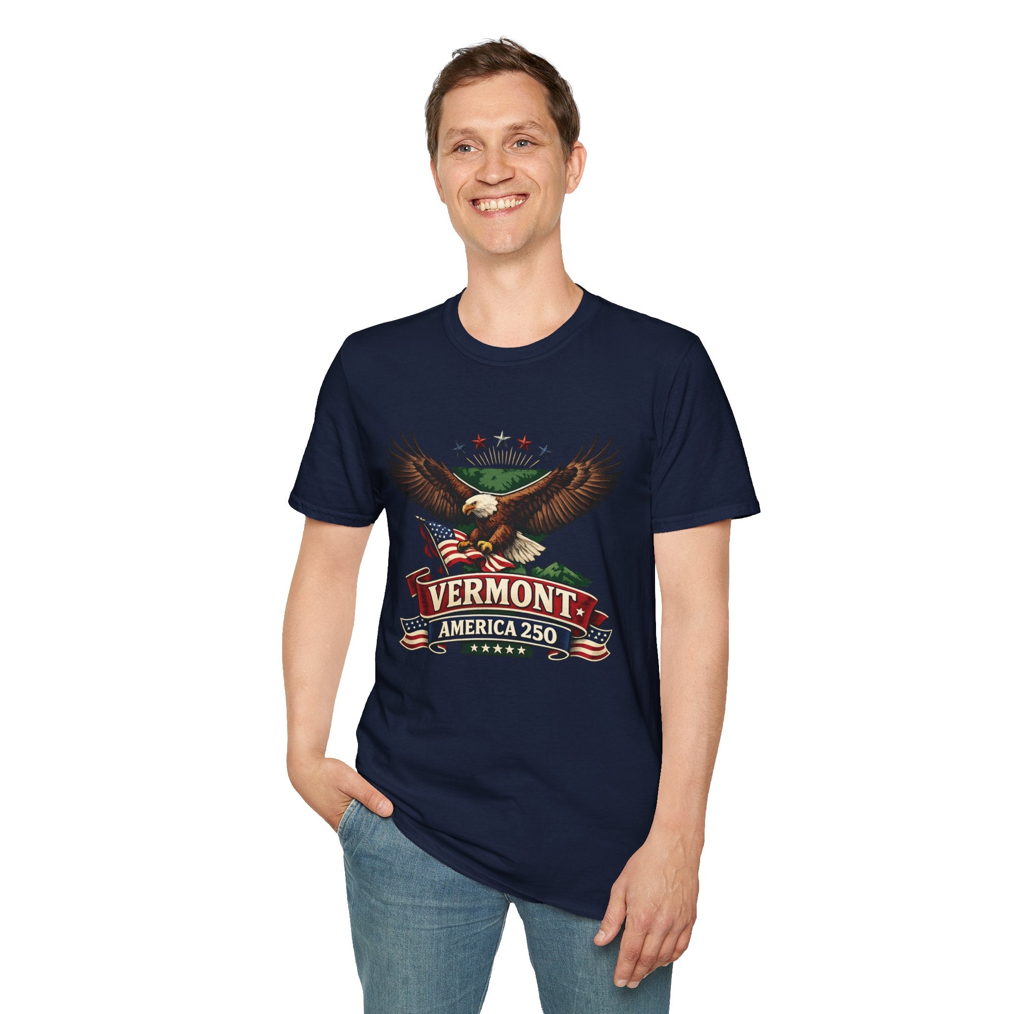 America 250 – Vermont Eagle Heritage Vintage Tee Design