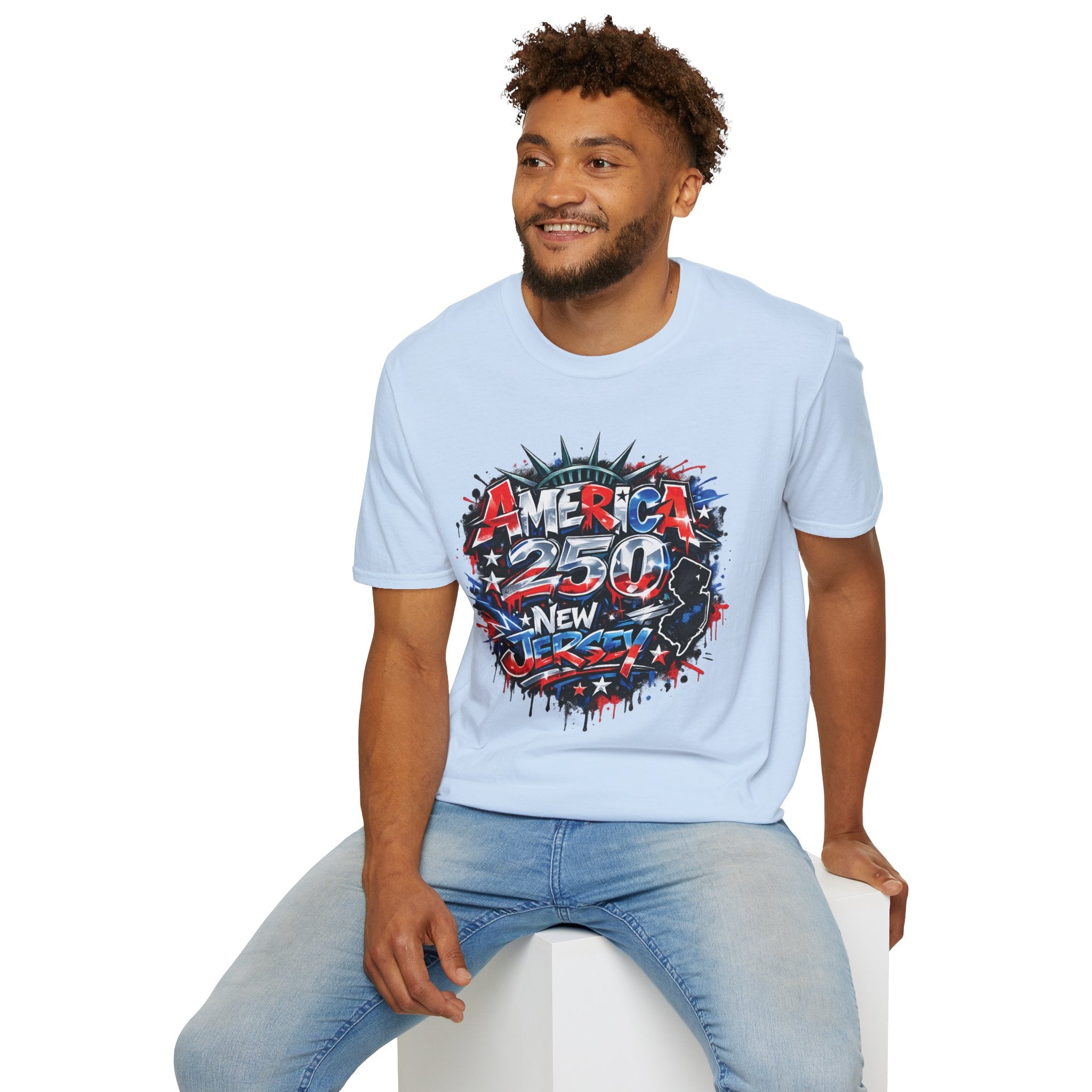 America 250 T-Shirt — New Jersey Patriotic USA 250th Anniversary Graphic Tee