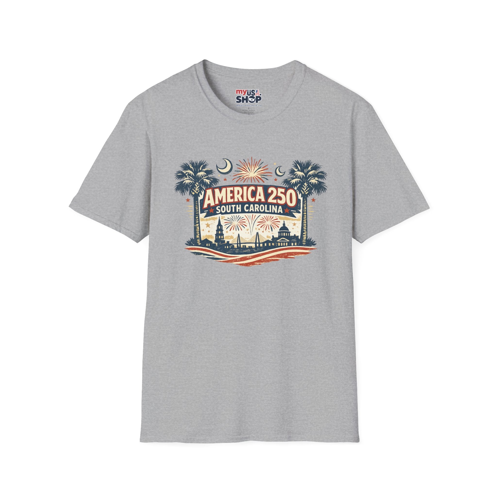 America 250 South Carolina T-Shirt — Palmetto Fireworks Celebration Tee