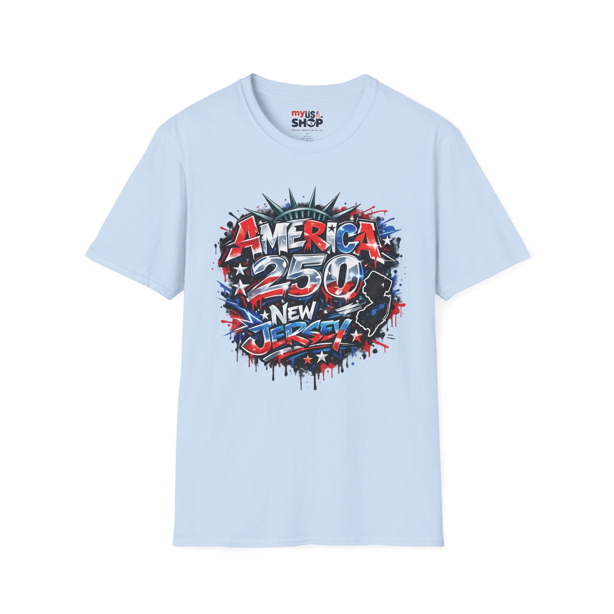 America 250 T-Shirt — New Jersey Patriotic USA 250th Anniversary Graphic Tee