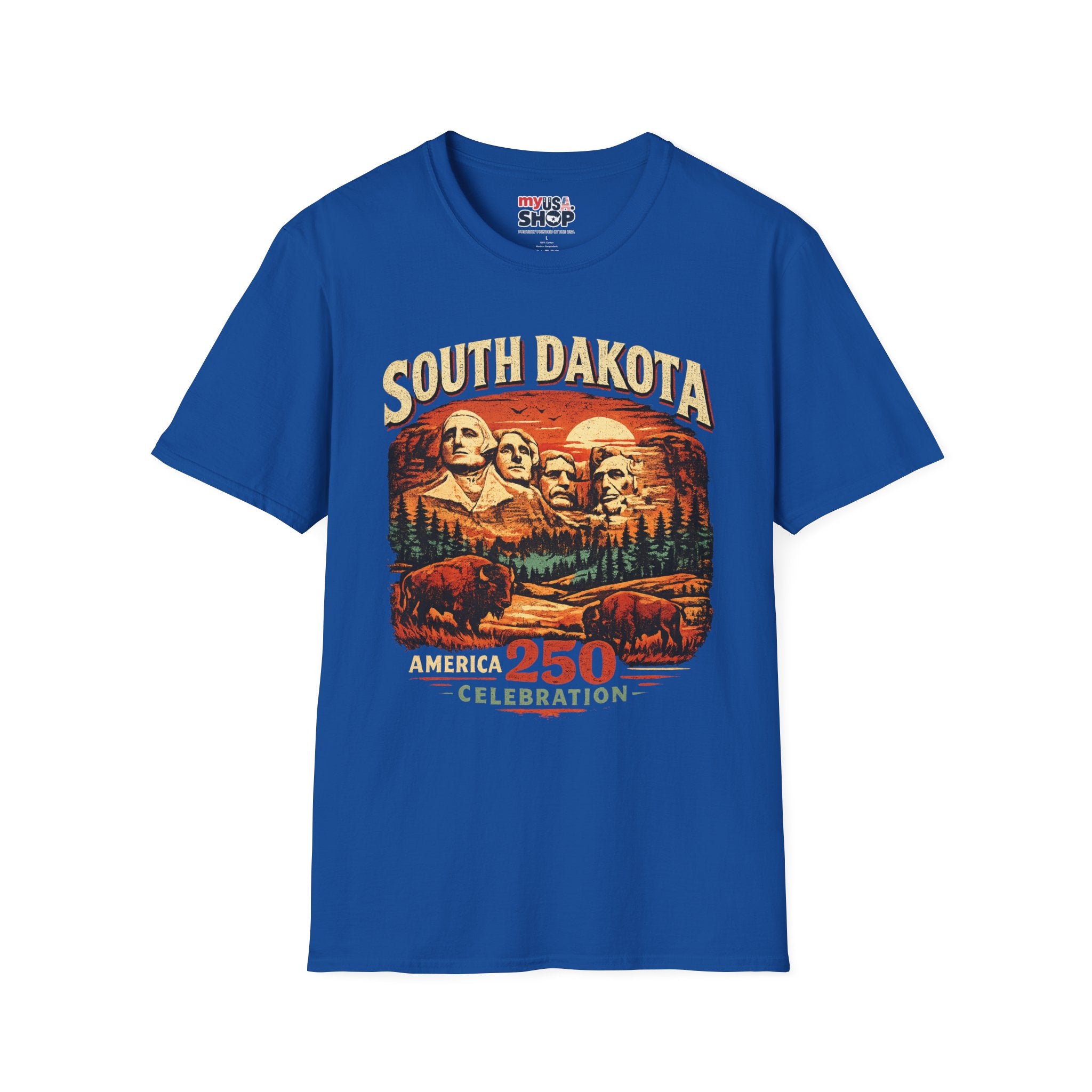 America 250 South Dakota Shirt — Sunset Mount Rushmore Celebration Tee