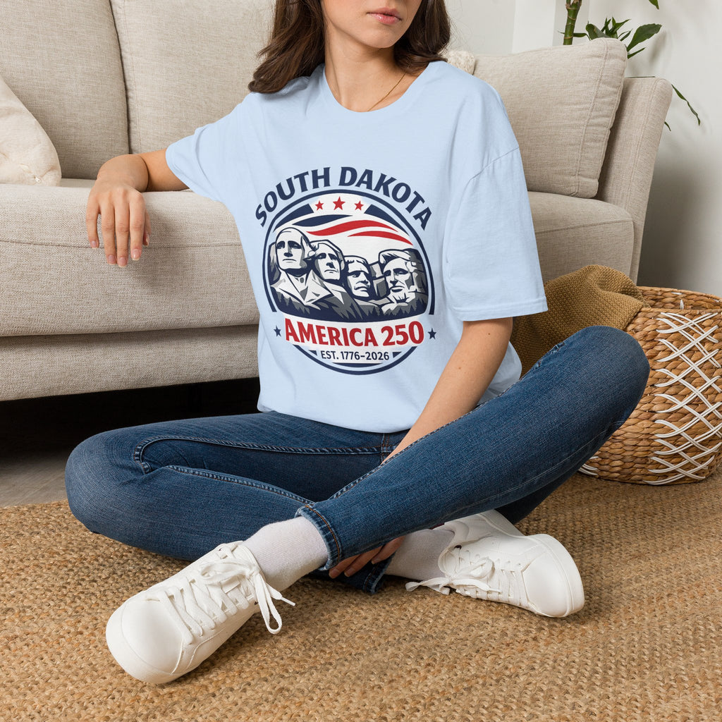 America 250 South Dakota T-Shirt — Classic Patriotic Badge Graphic Tee