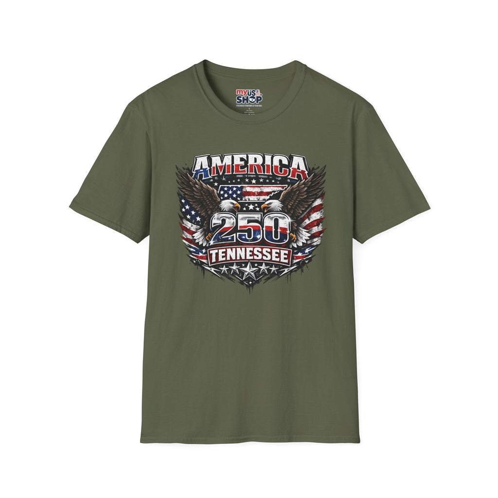 America 250 Tennessee T-Shirt — Vintage Patriotic Eagle Graphic Tee
