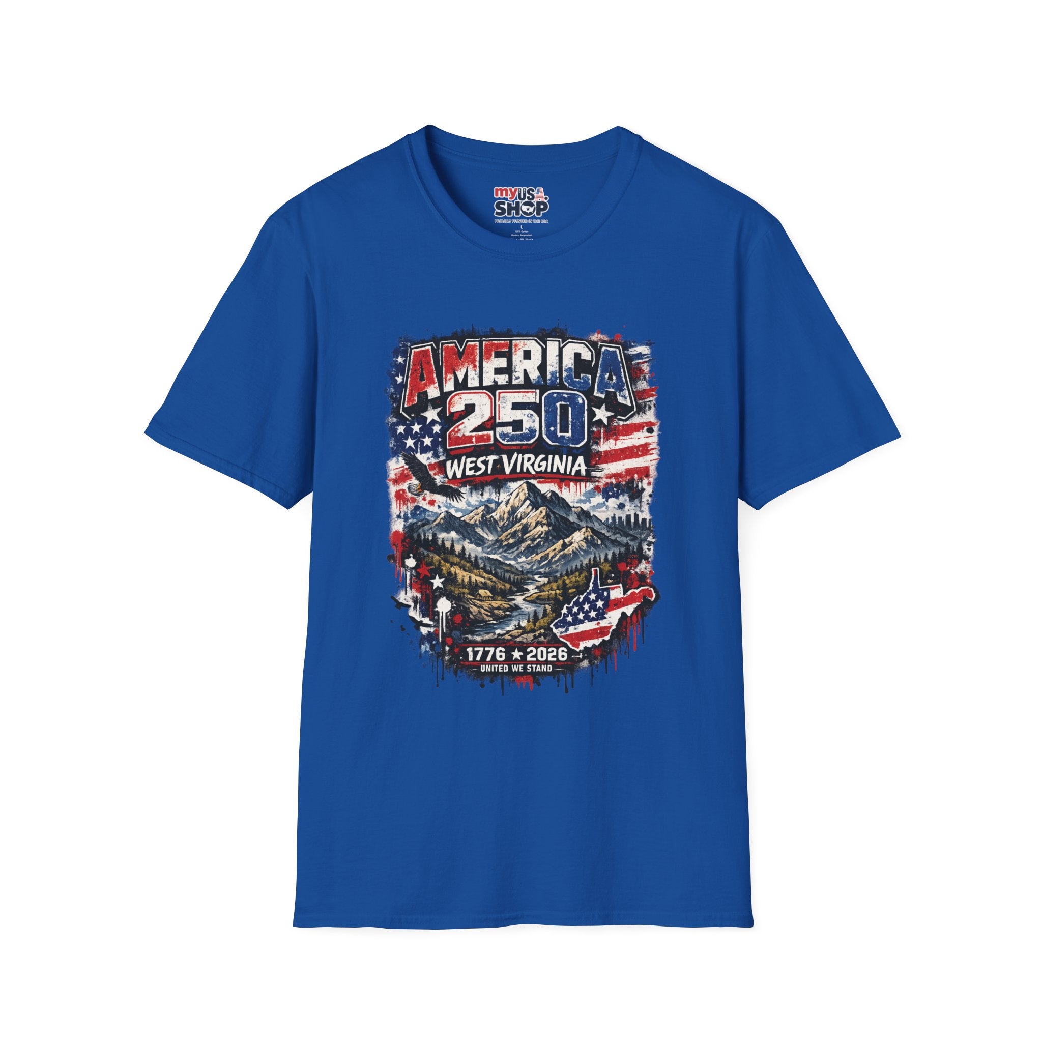America 250 West Virginia Vintage Flag Commemorative Tee