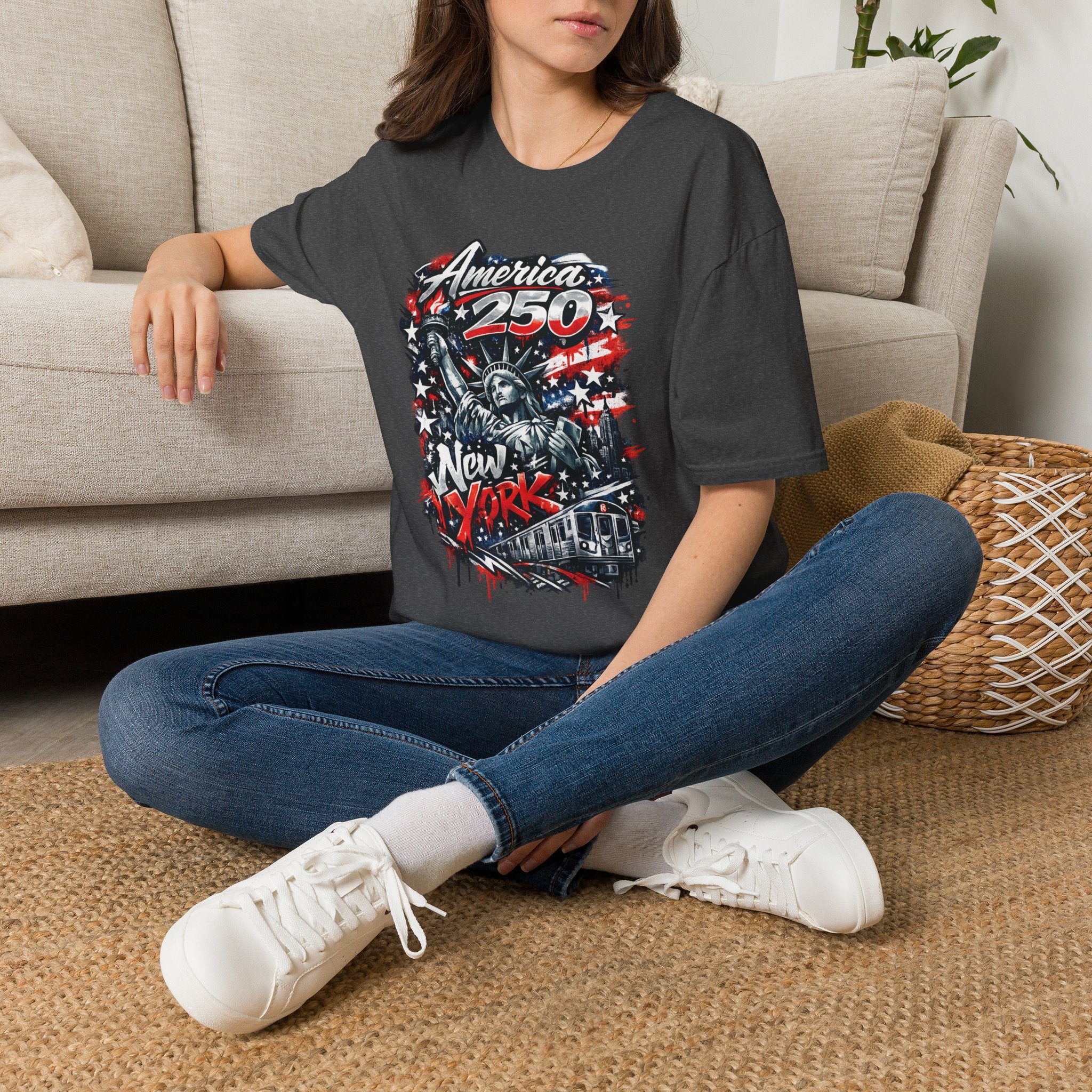 America 250 Statue of Liberty T-Shirt — Patriotic New York 250th Anniversary Tee