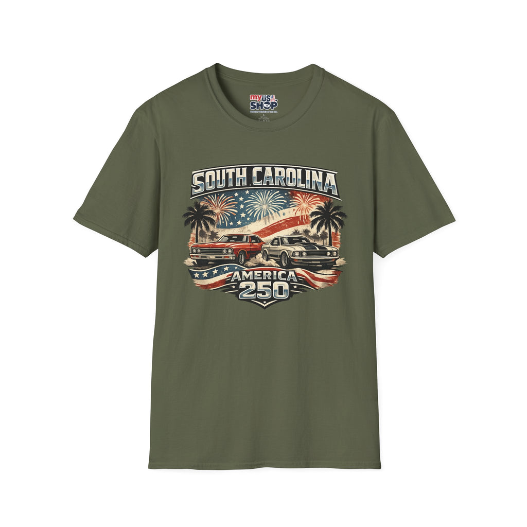America 250 South Carolina Retro Fireworks T-Shirt