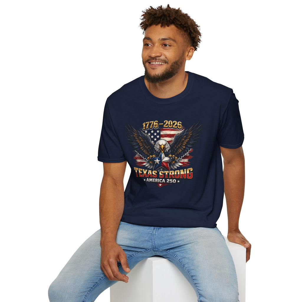 America 250 Texas Shirt — Texas Strong Patriotic Eagle Graphic Tee