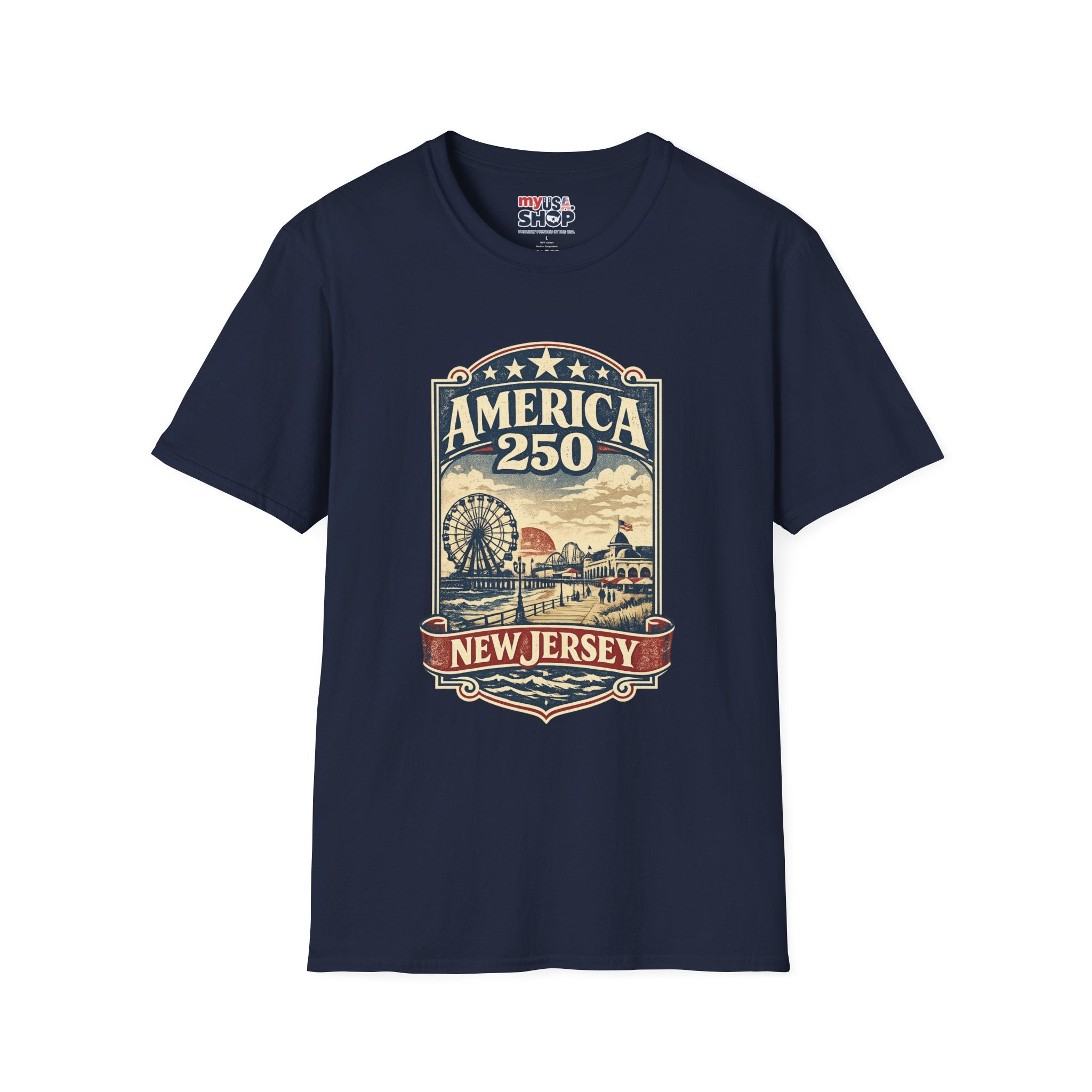 America 250 New Jersey Vintage Patriotic Graphic