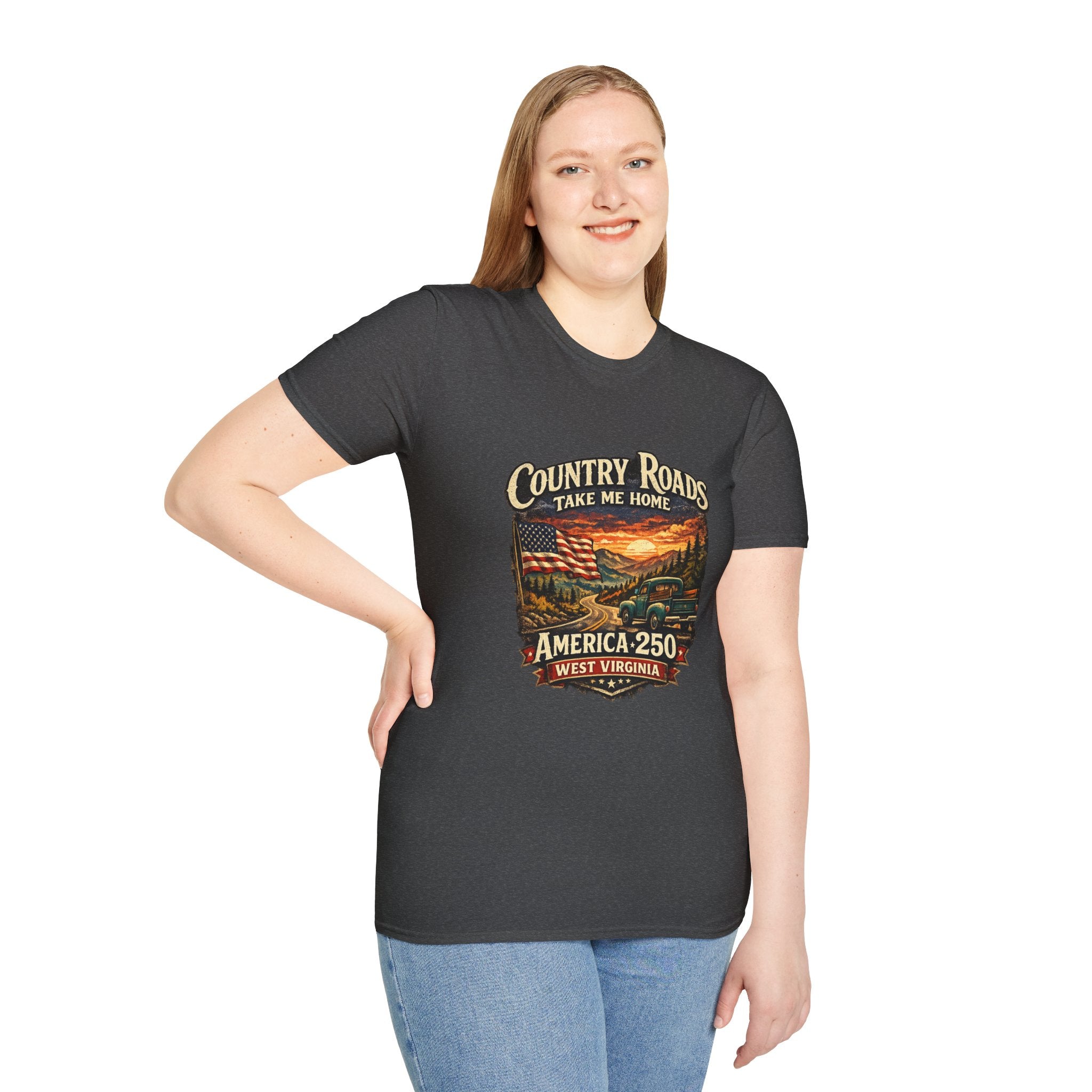 America 250 T-Shirt — "Take Me Home" West Virginia Scenic Graphic Tee