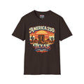 America 250 Texas T-Shirt — 1776–2026 Retro Cowboy Boots Sunset Design