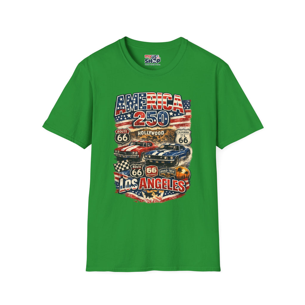 America 250 Los Angeles Route 66 Hollywood Muscle Cars Road Trip California Tee