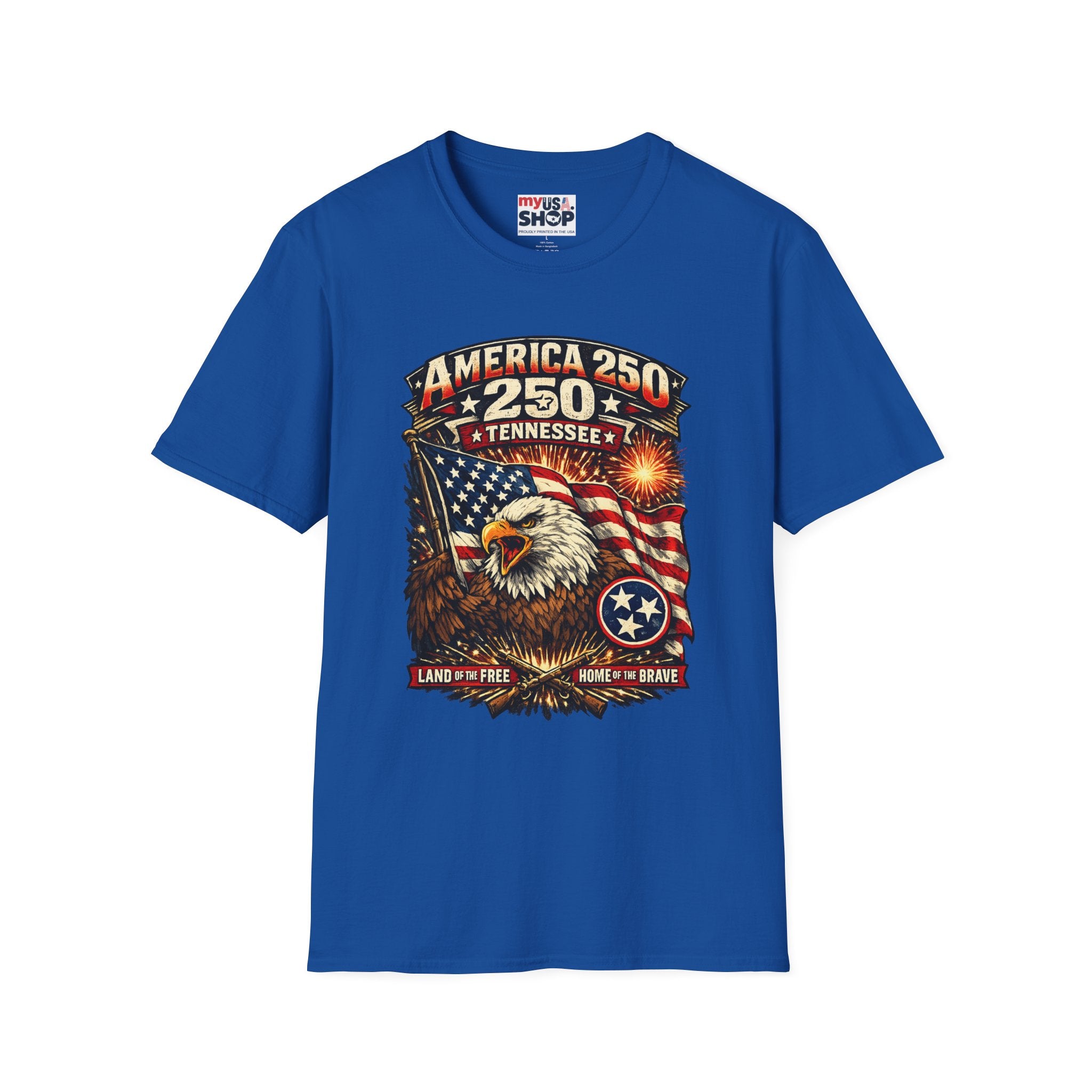 America 250 Tennessee Shirt — Land of the Free Patriotic Eagle Tee