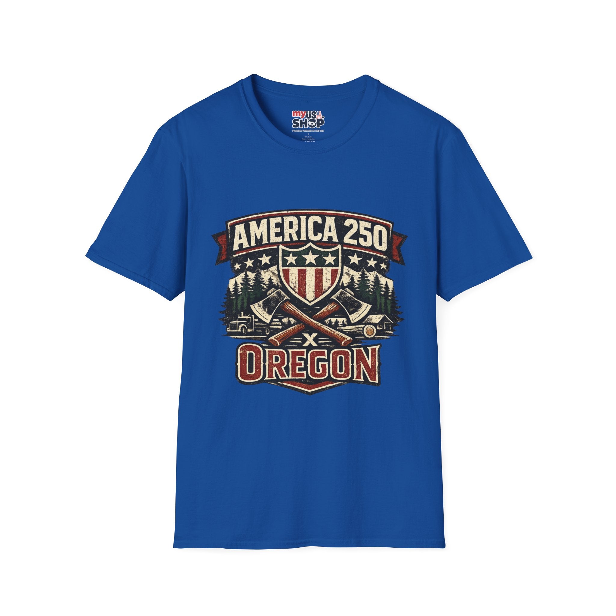 America 250 Shirt —Oregon  Rustic Timber Heritage Graphic Tee