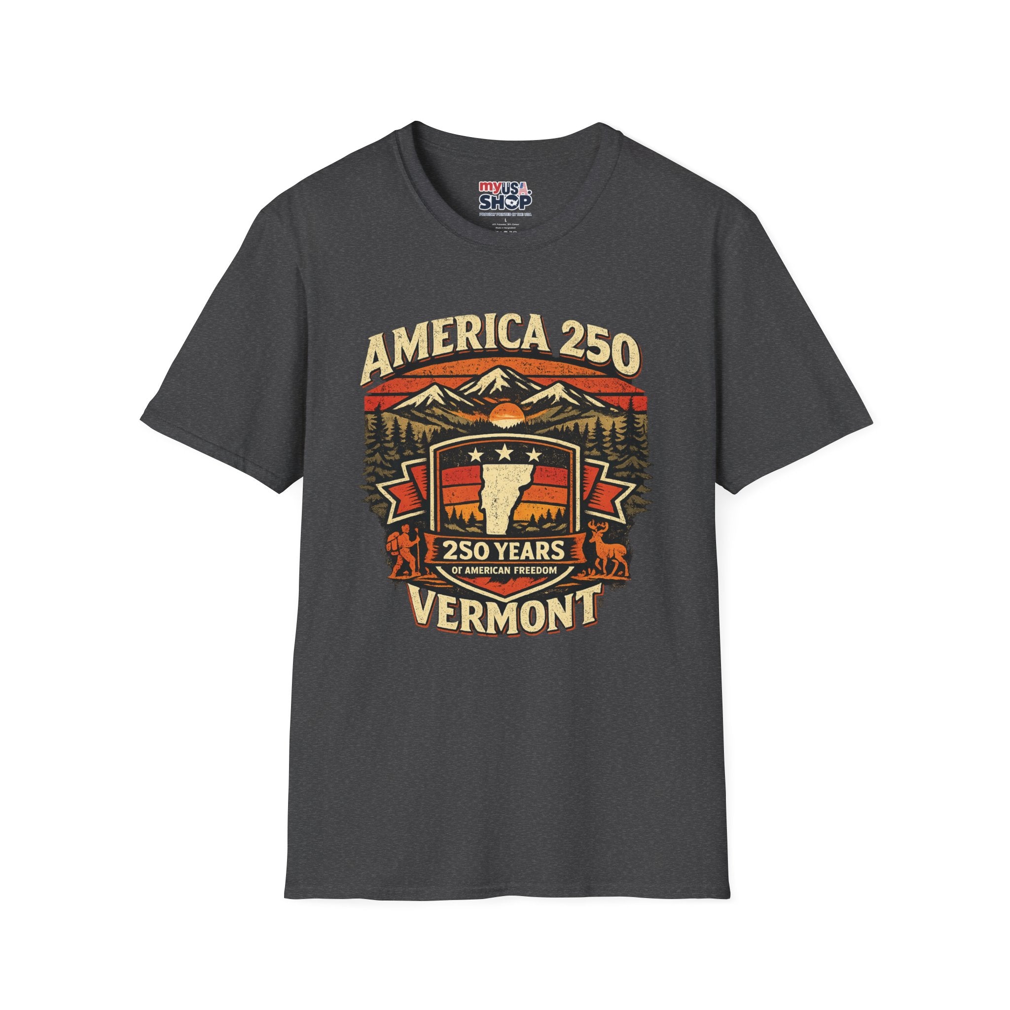 America 250 – 250 Years of American Freedom Vermont Vintage Tee Design