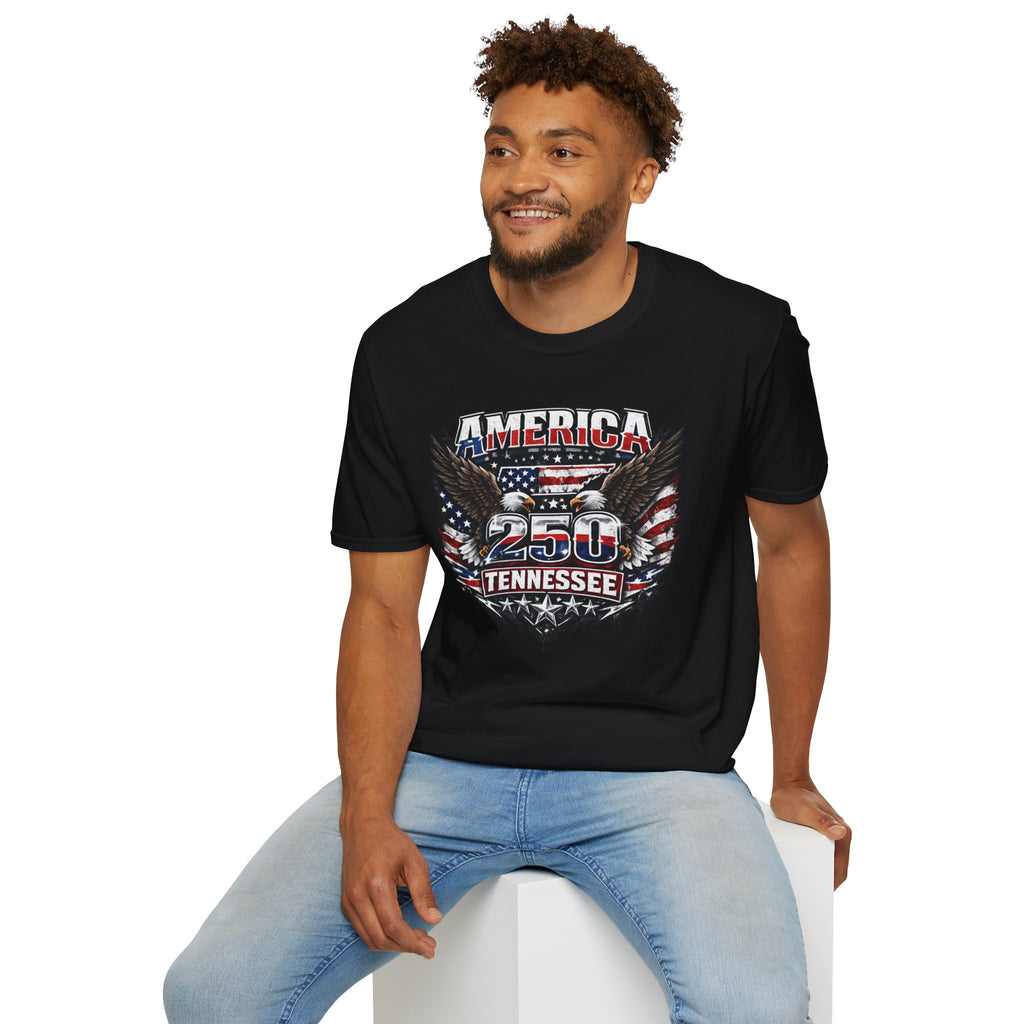 America 250 Tennessee T-Shirt — Vintage Patriotic Eagle Graphic Tee