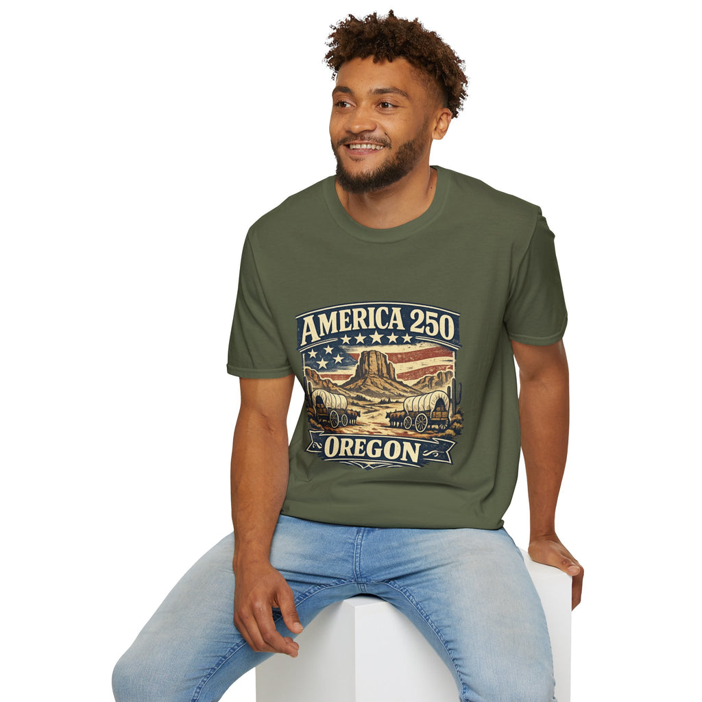America 250 Shirt — Oregon Western Pioneer Trail Graphic Tee