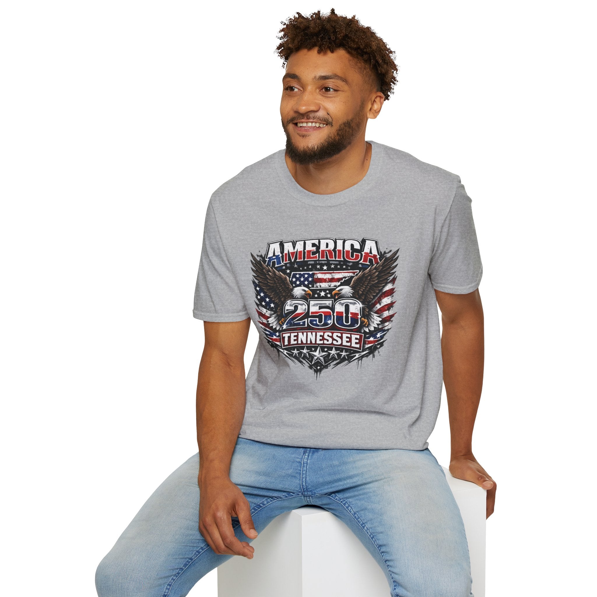 America 250 Tennessee T-Shirt — Vintage Patriotic Eagle Graphic Tee