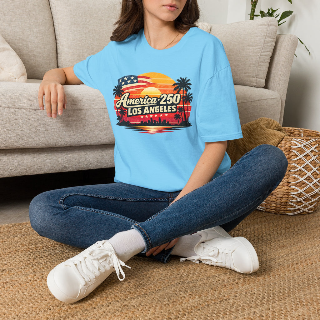 America 250 Los Angeles Retro Sunset California Tee