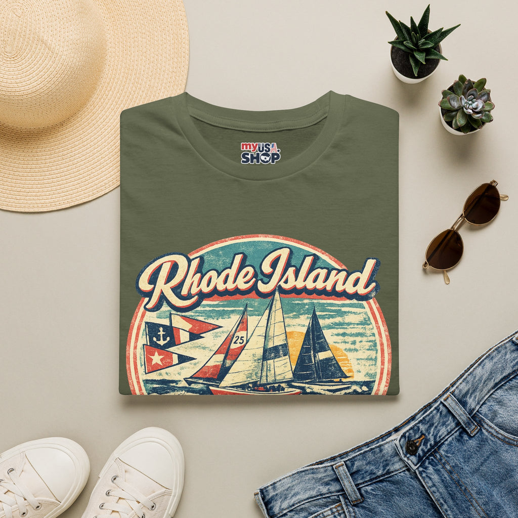 Rhode Island America 250 Shirt — Vintage Sailing Regatta Graphic Tee