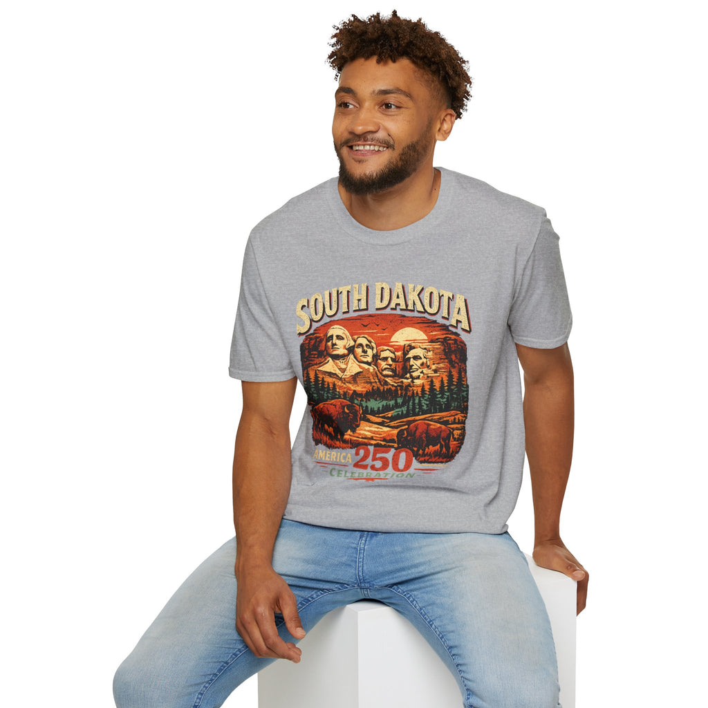 America 250 South Dakota Shirt — Sunset Mount Rushmore Celebration Tee